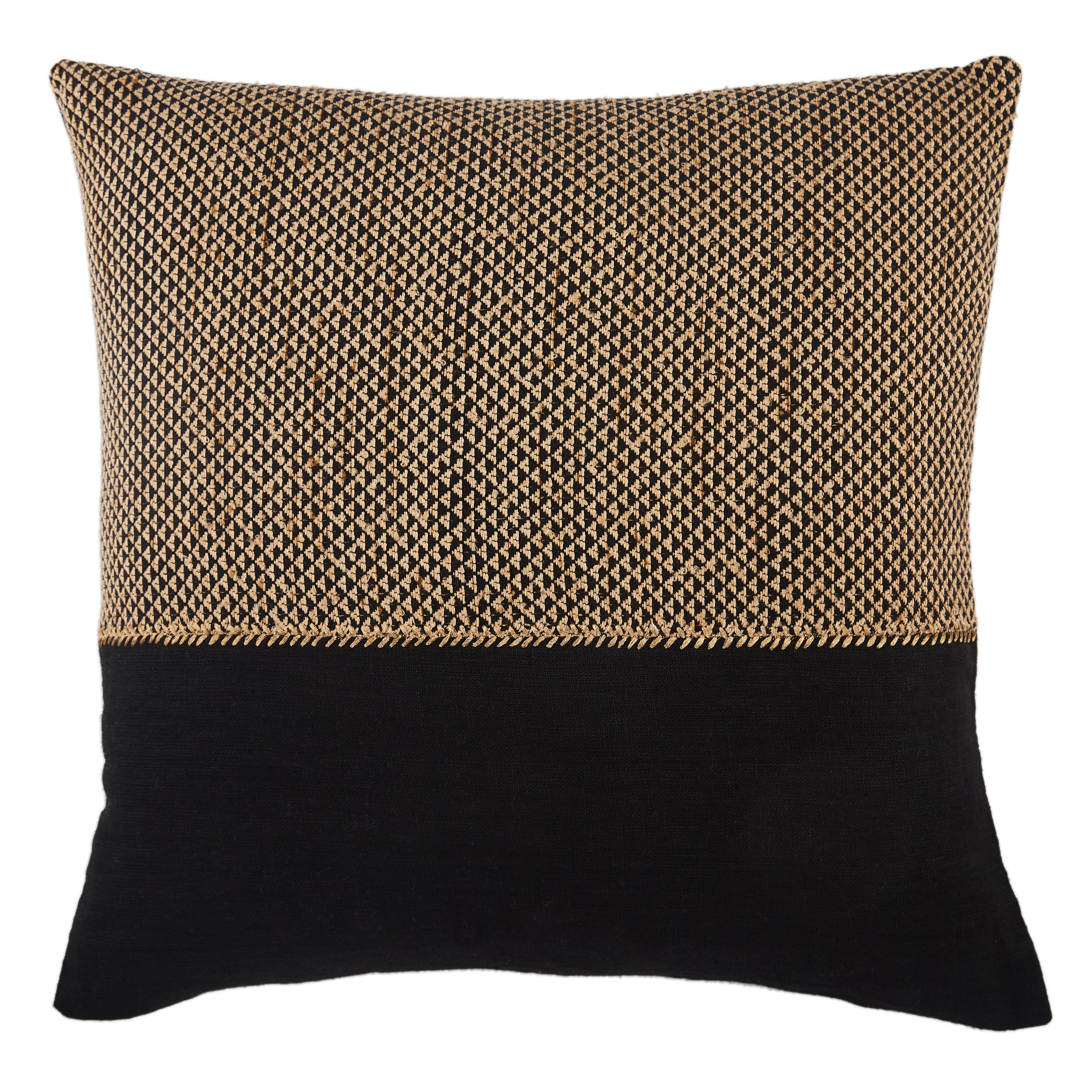 Sila Pillow, Almond & Black, 22" x 22" - Collective Weavers