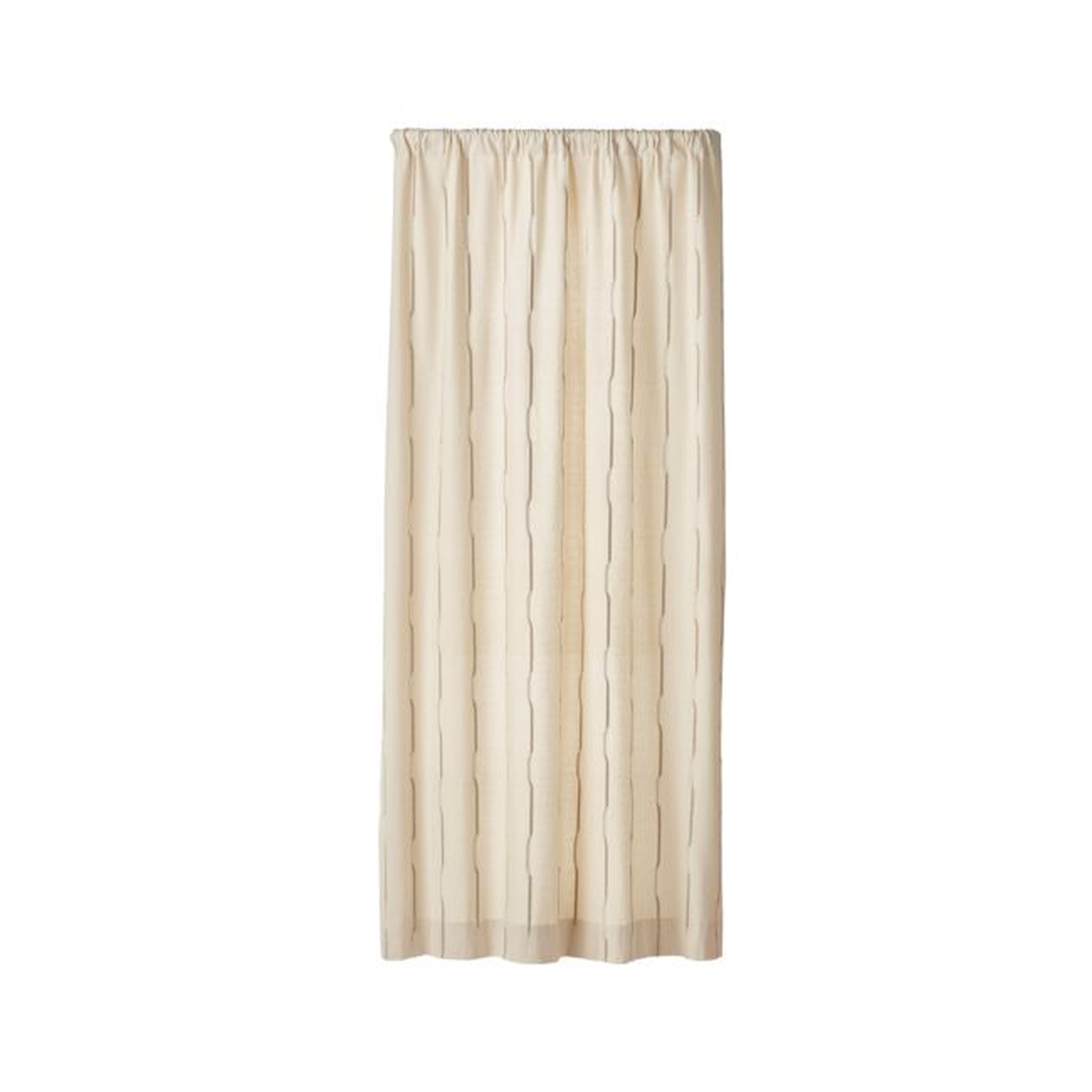 Cecily Sepia Sheer Pleated 50"x84" Curtain Panel - Crate and Barrel