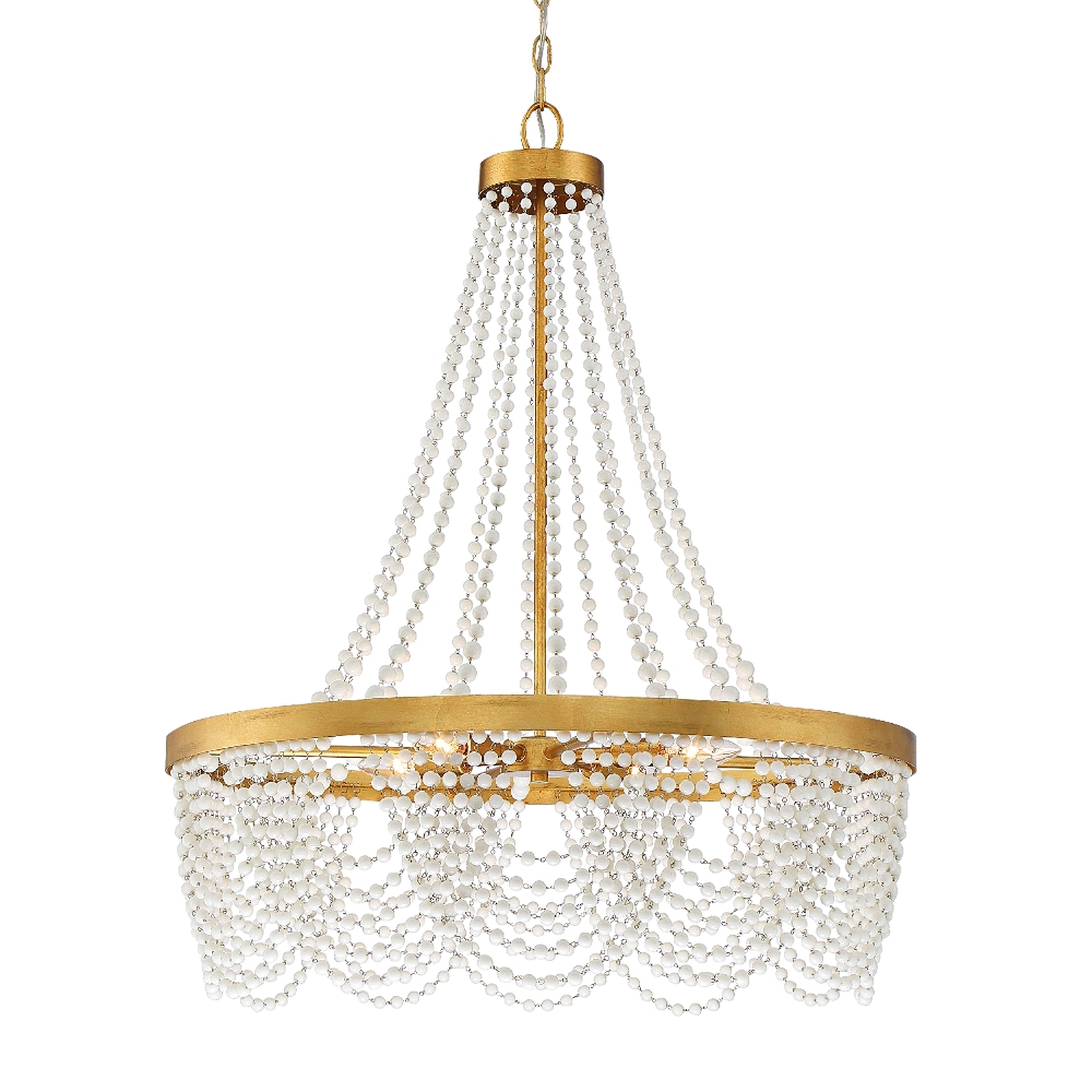 Crystorama Fiona 27" Wide Antique Gold 4-Light Chandelier - Style # 83F43 - Lamps Plus