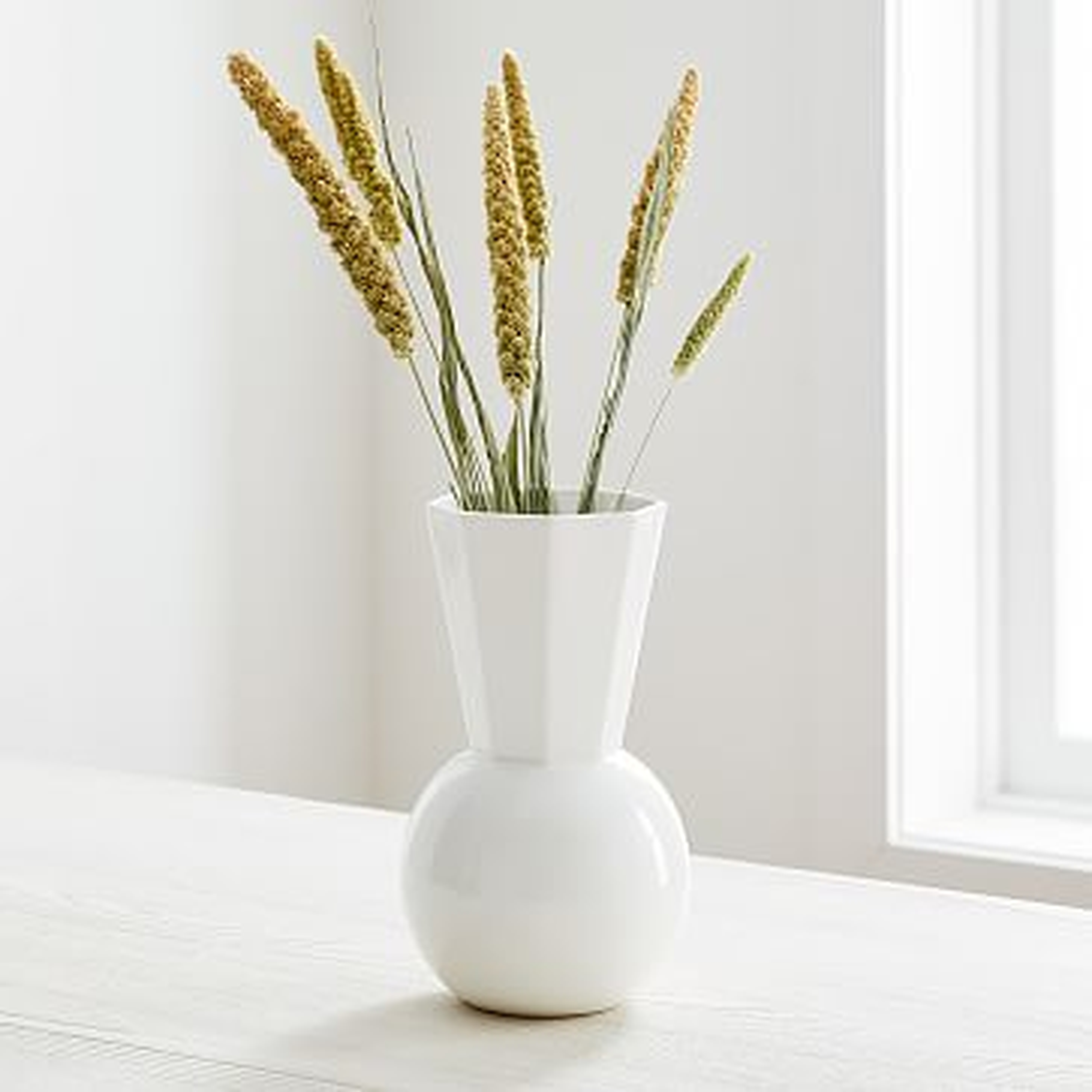 Porcelain Urn Vase, Small, White - West Elm