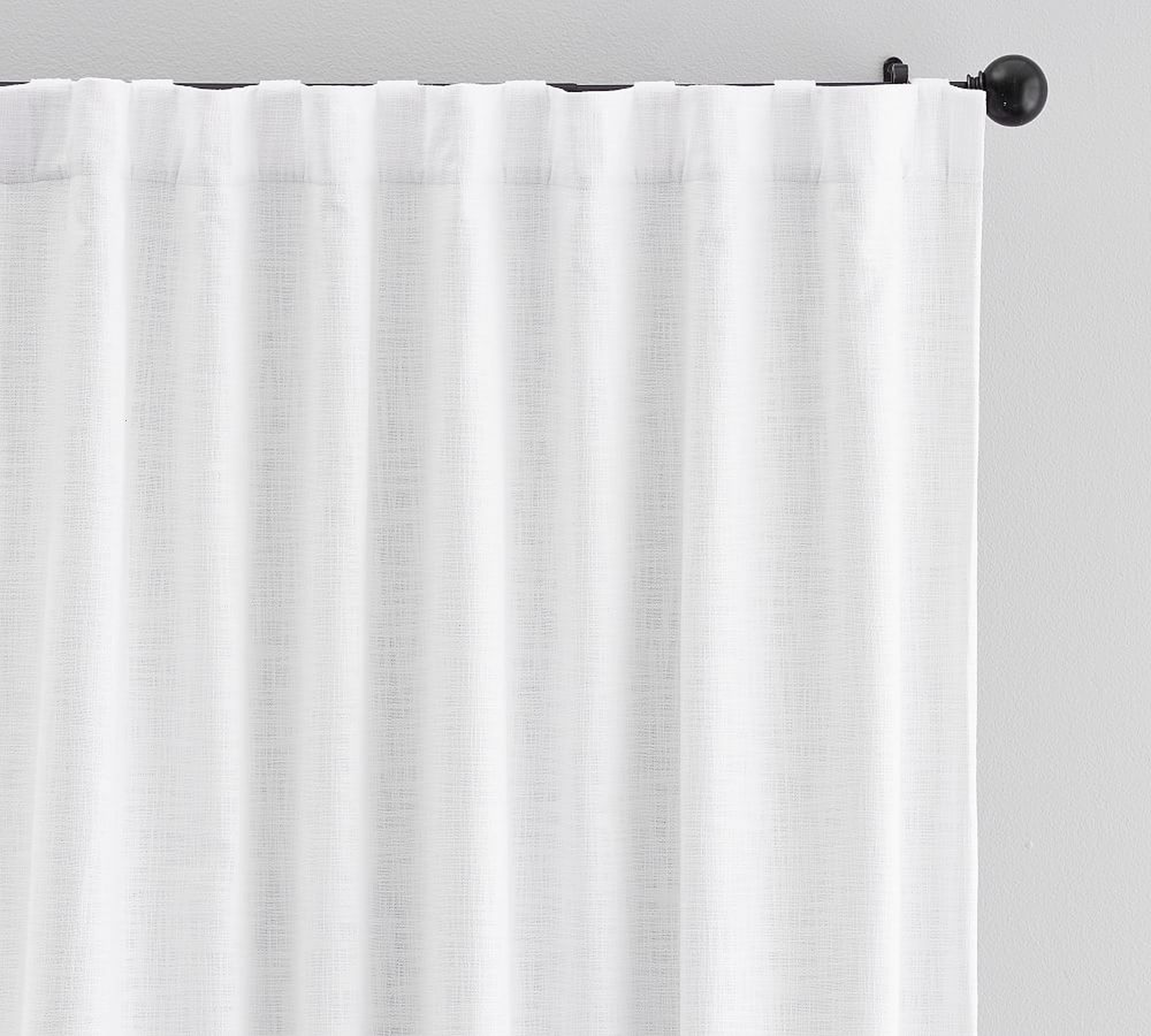 Seaton Textured Cotton Blackout Curtain, 100 x 84", White - Pottery Barn