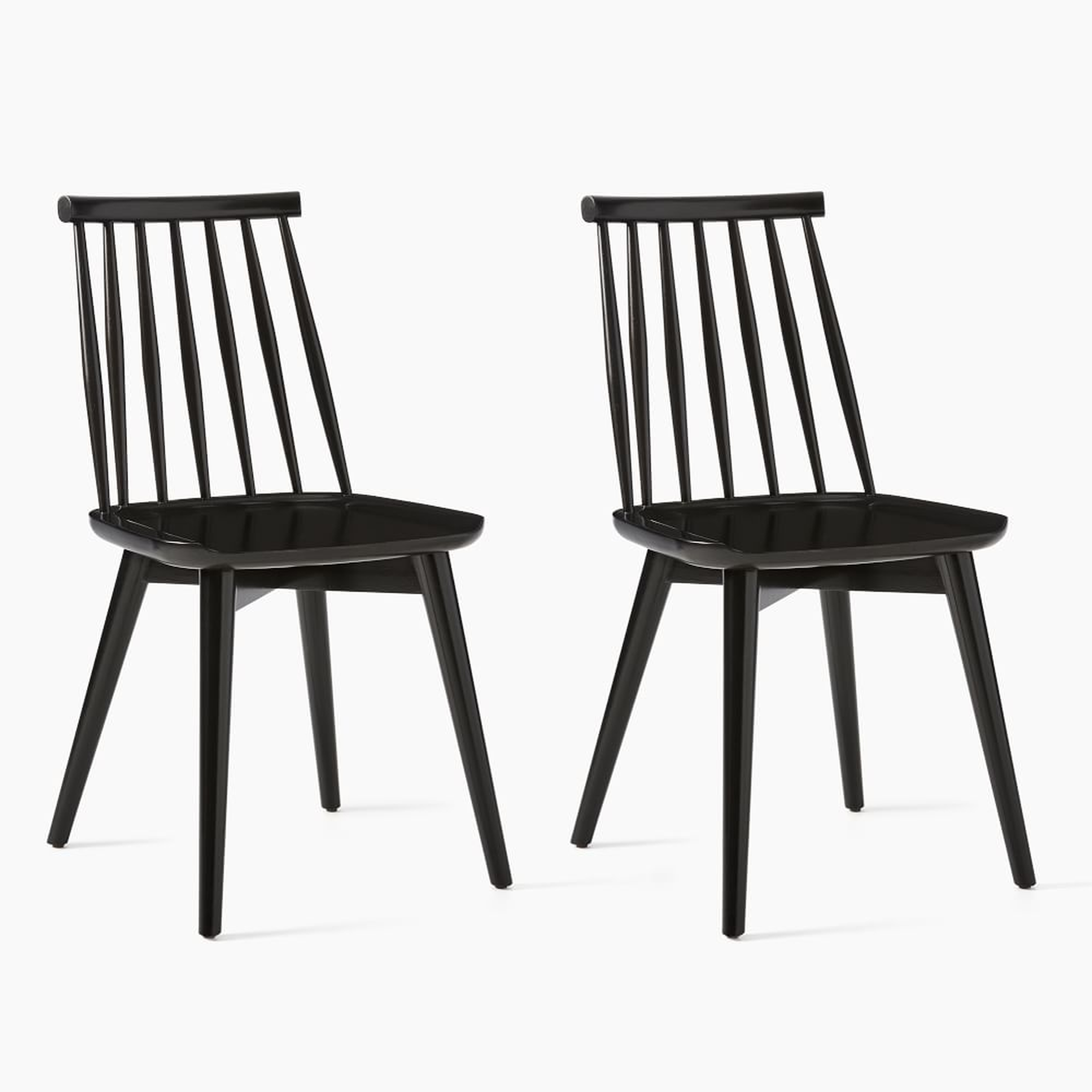 Windsor Dining Chair, Black, Set of 2 - West Elm