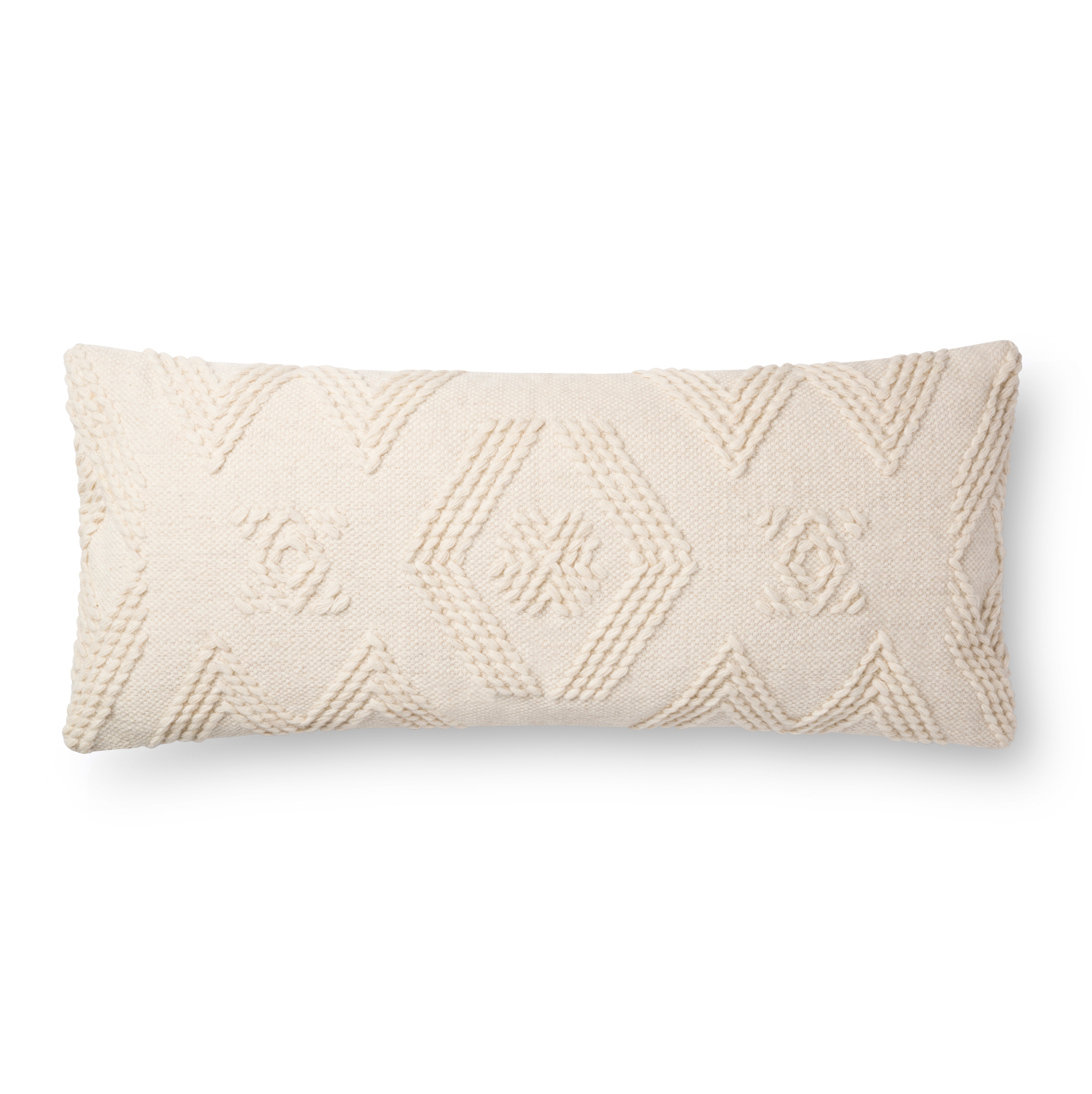 PILLOWS P1105 IVORY / IVORY 13" x 35" Cover w/Poly - Magnolia Home by Joana Gaines Crafted by Loloi Rugs