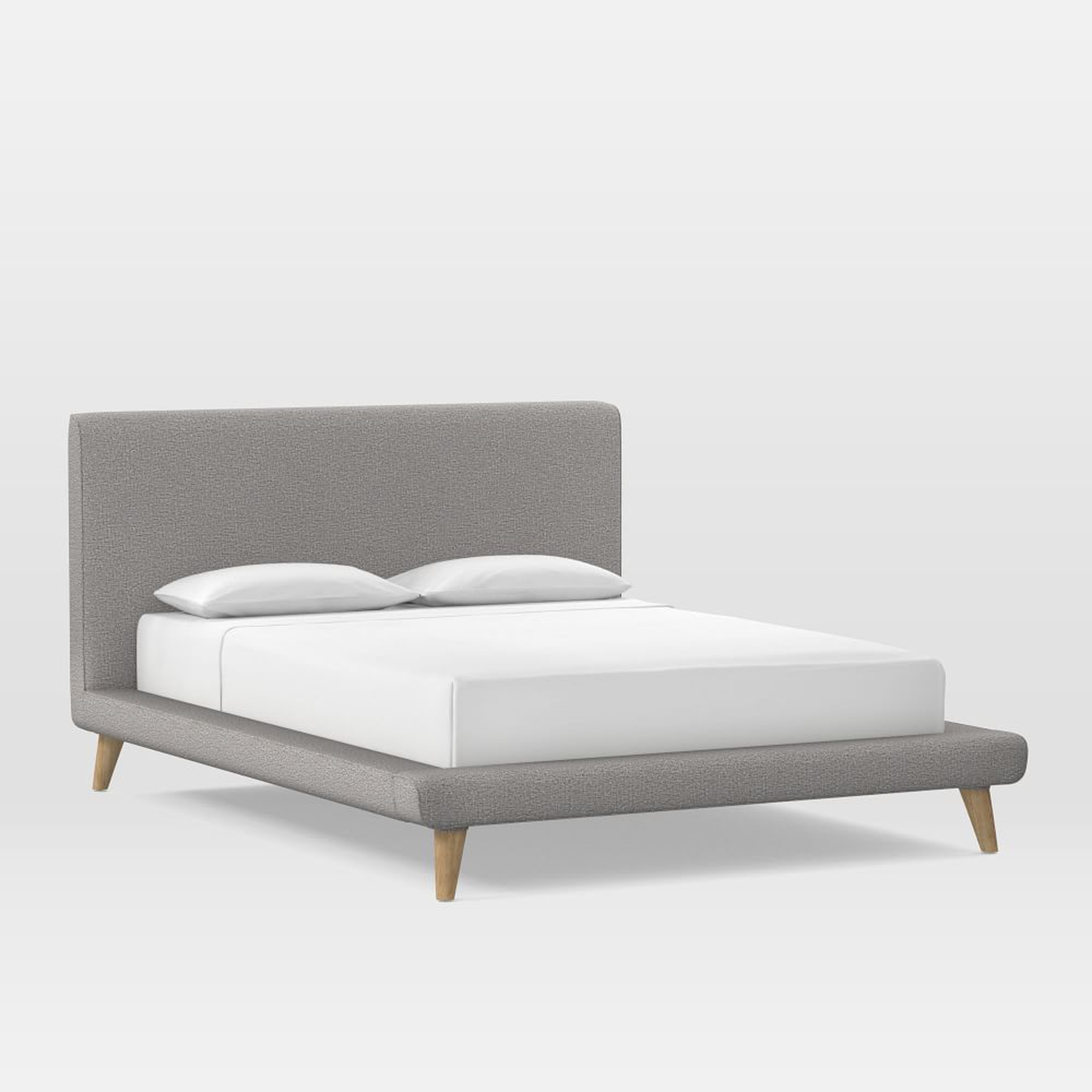 Mod Upholstered Bed, Queen, Deco Weave, Pearl Gray - West Elm