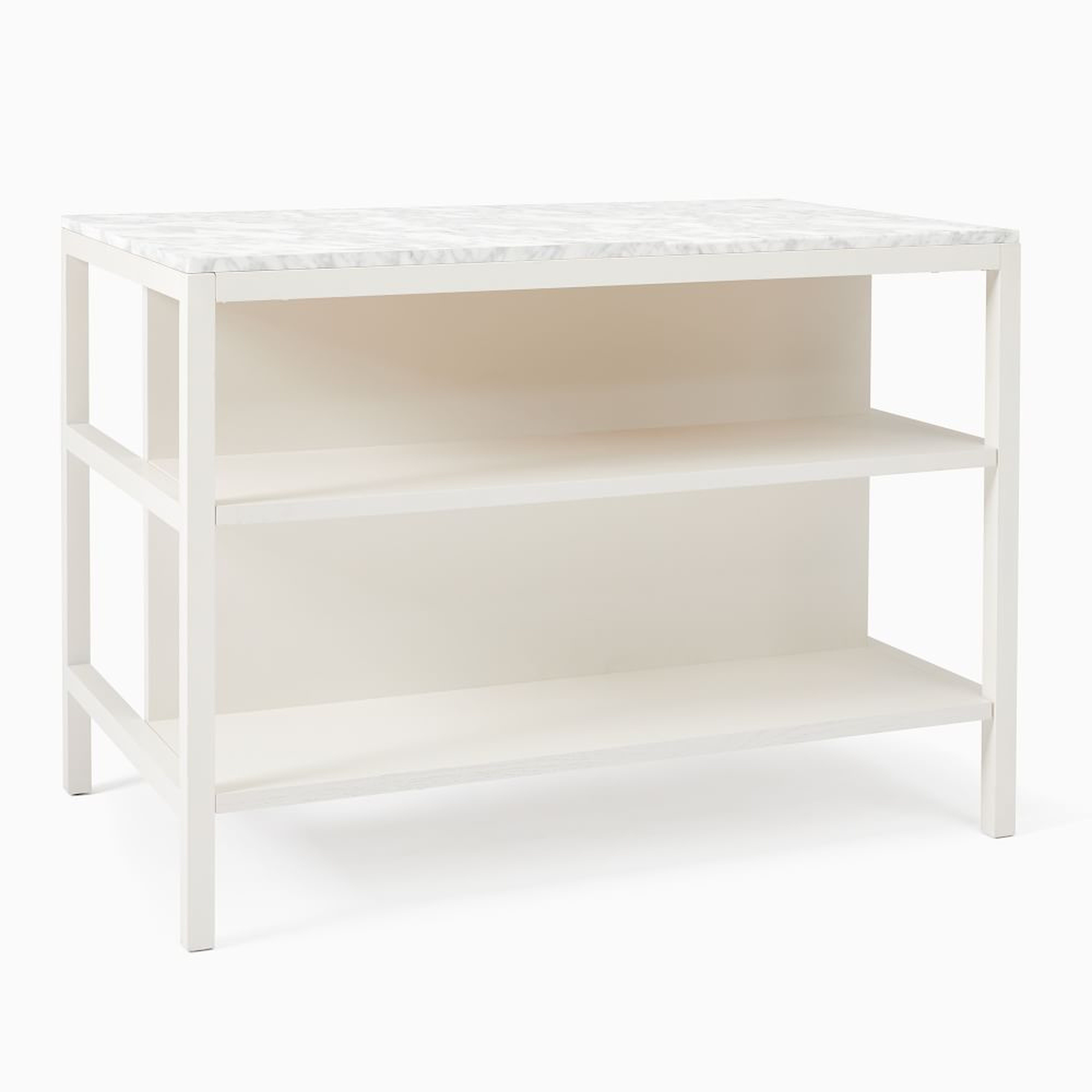 Frame Kitchen Console White Marble, White - West Elm