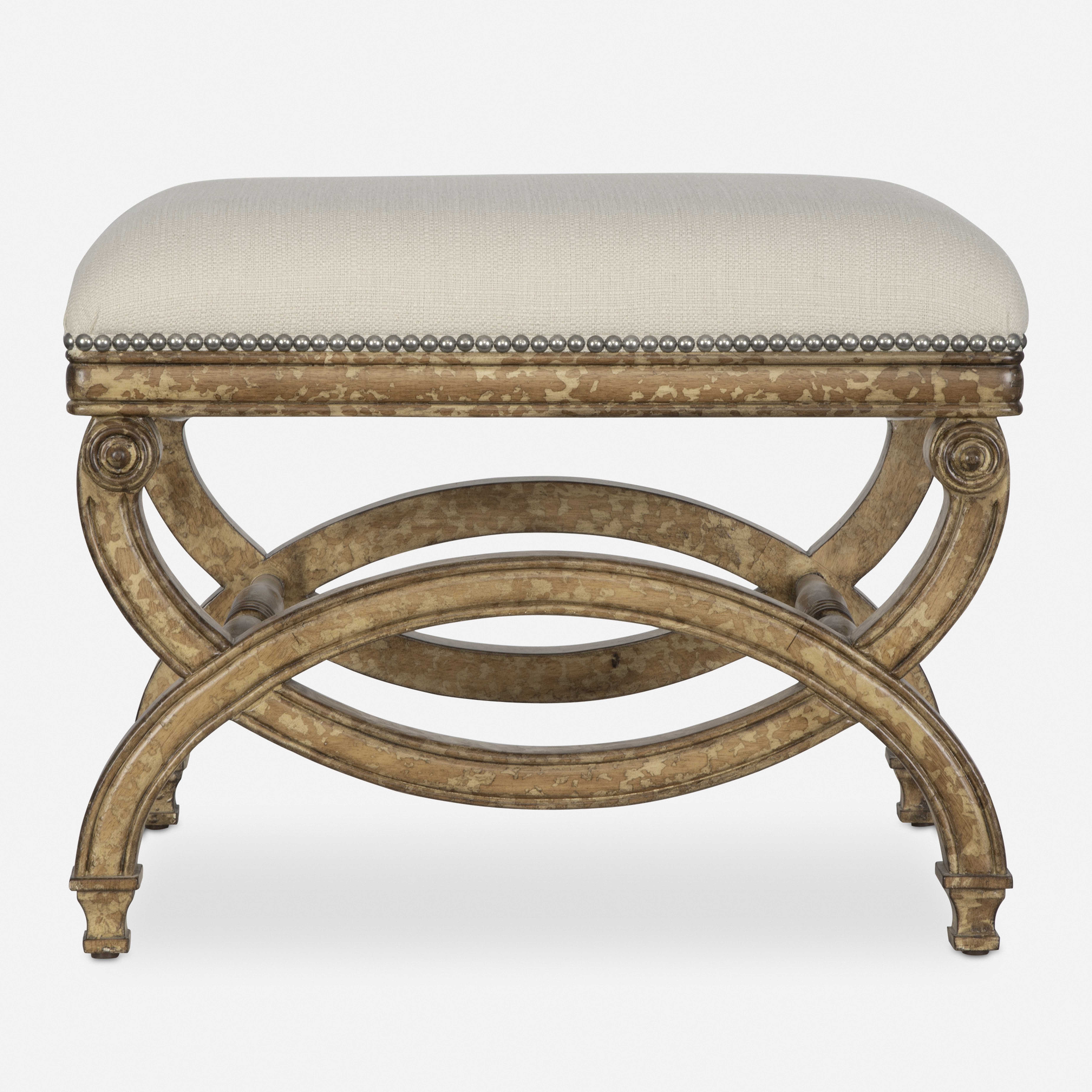 Karline Natural Linen Small Bench - Uttermost