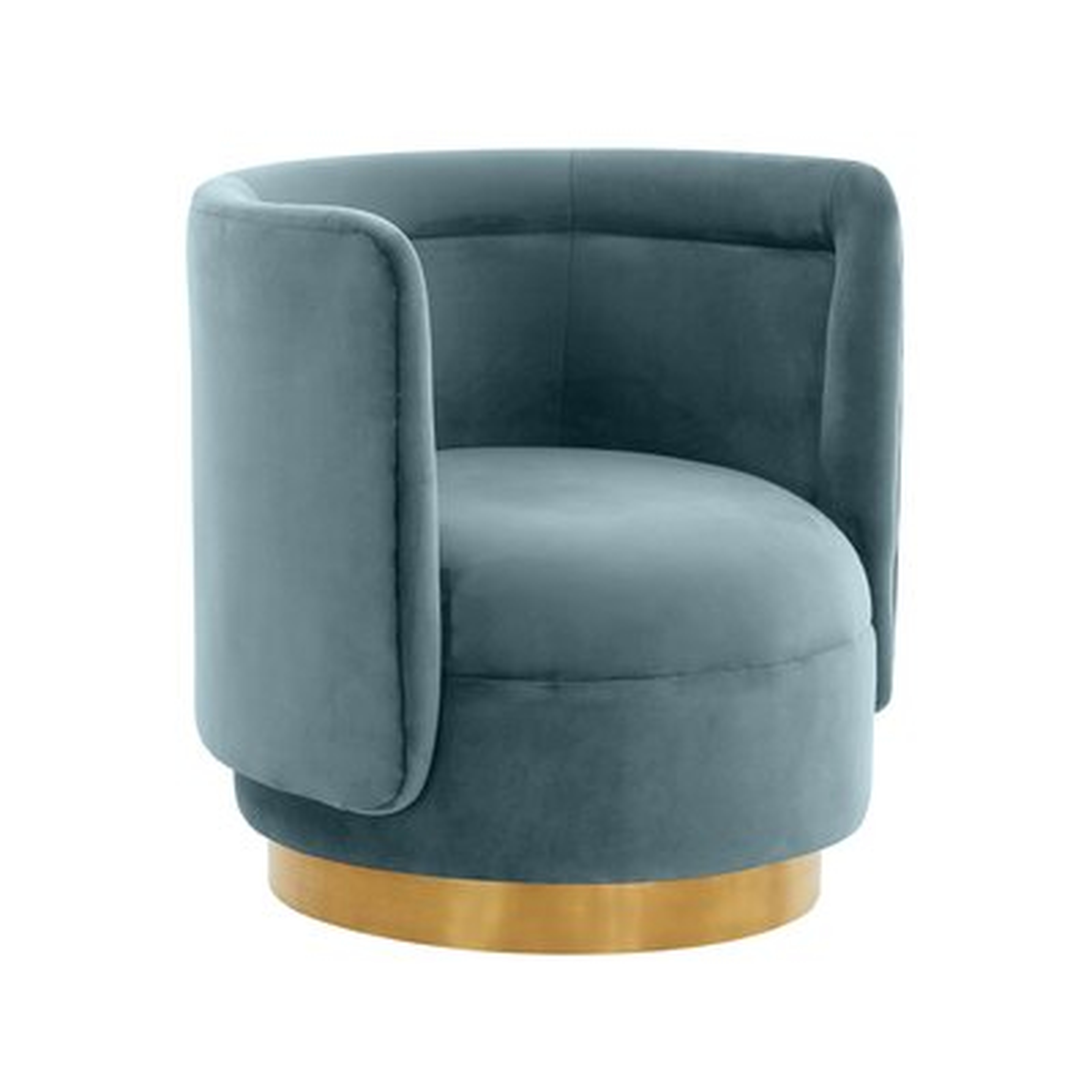 Widgee Dark Grey Velvet Swivel Chair - Wayfair