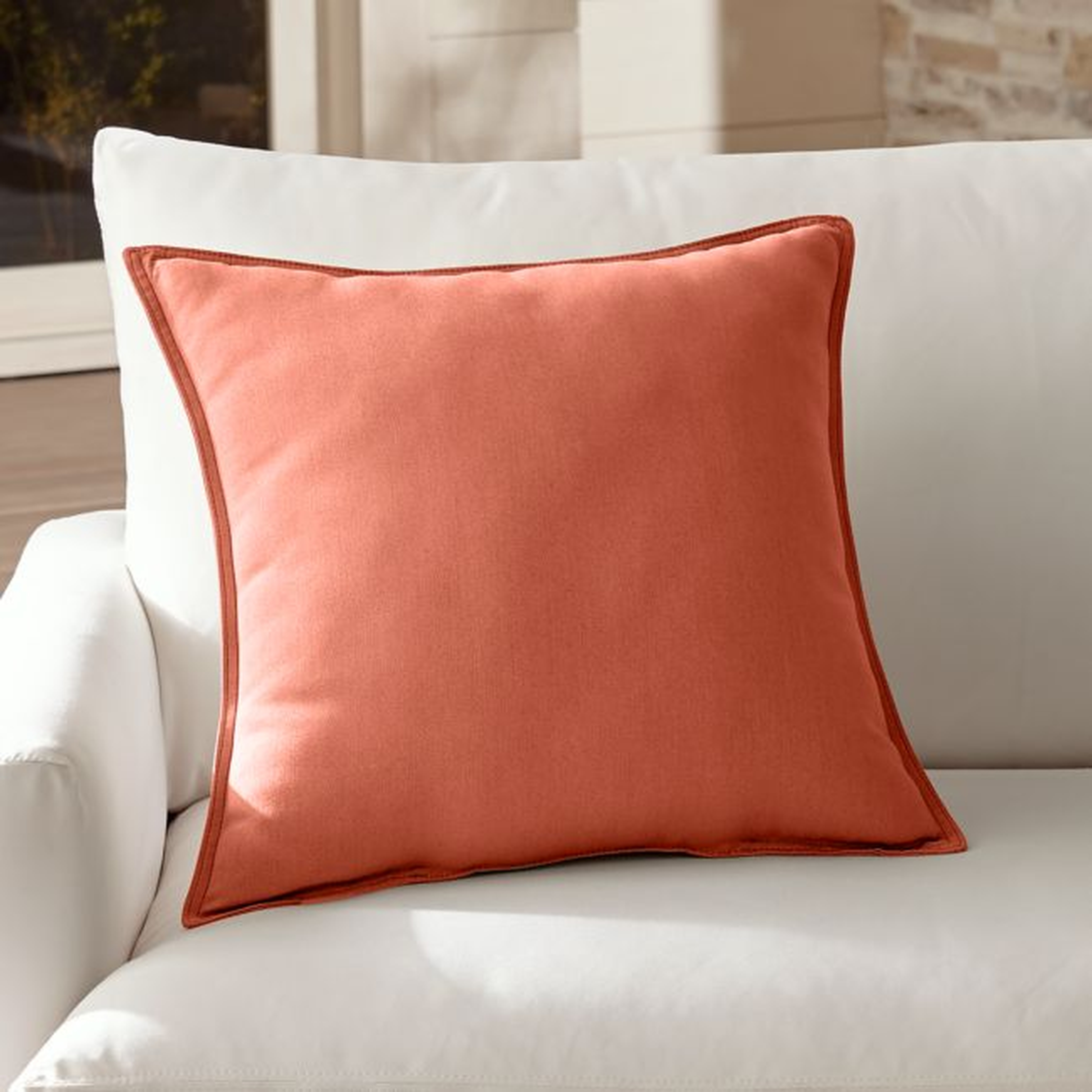 Sunbrella ® Coral 20"x20" Outdoor Pillow - Crate and Barrel