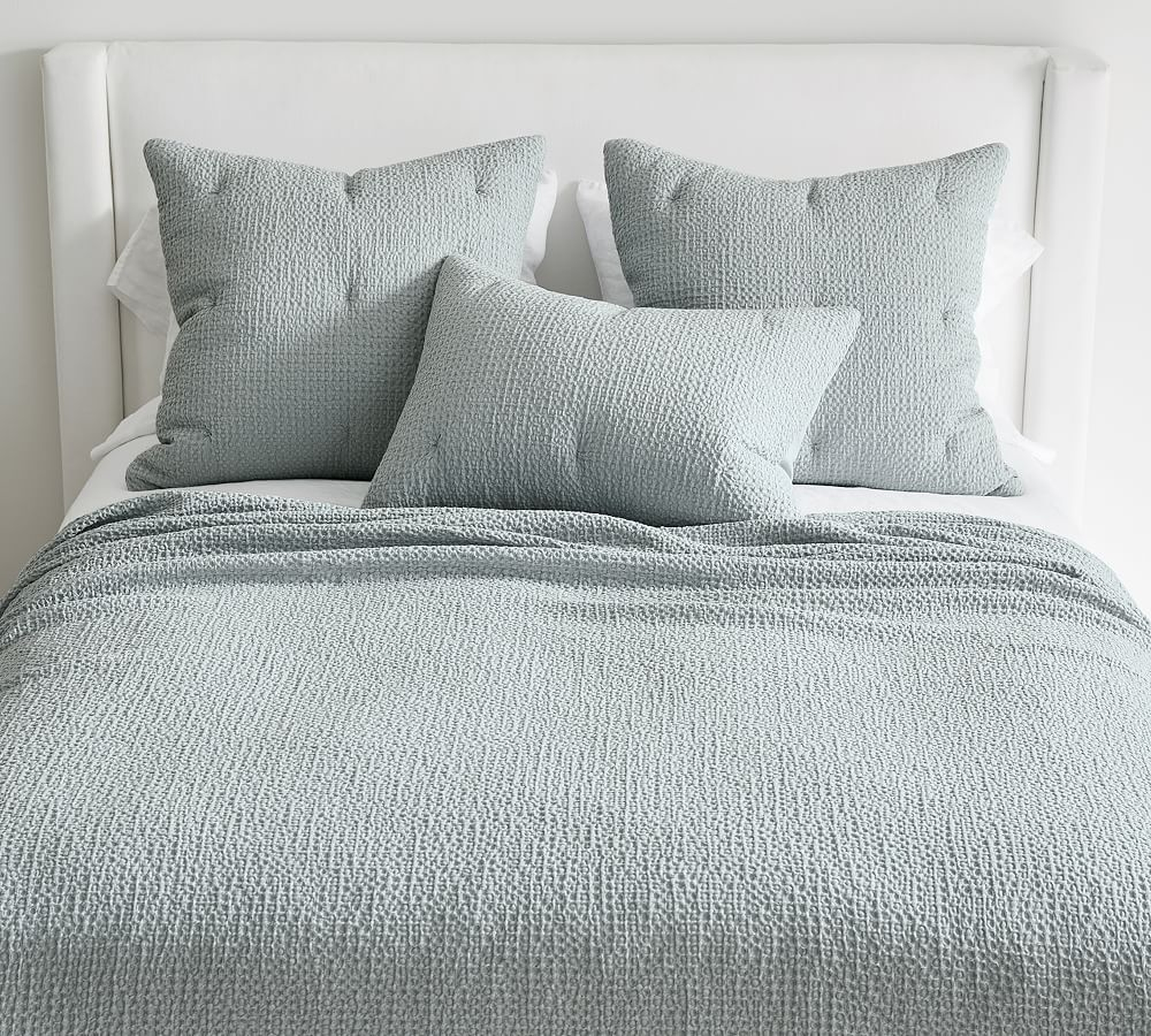 Chambray Vintage Washed Cotton/Linen Blanket, FullQueen - Pottery Barn