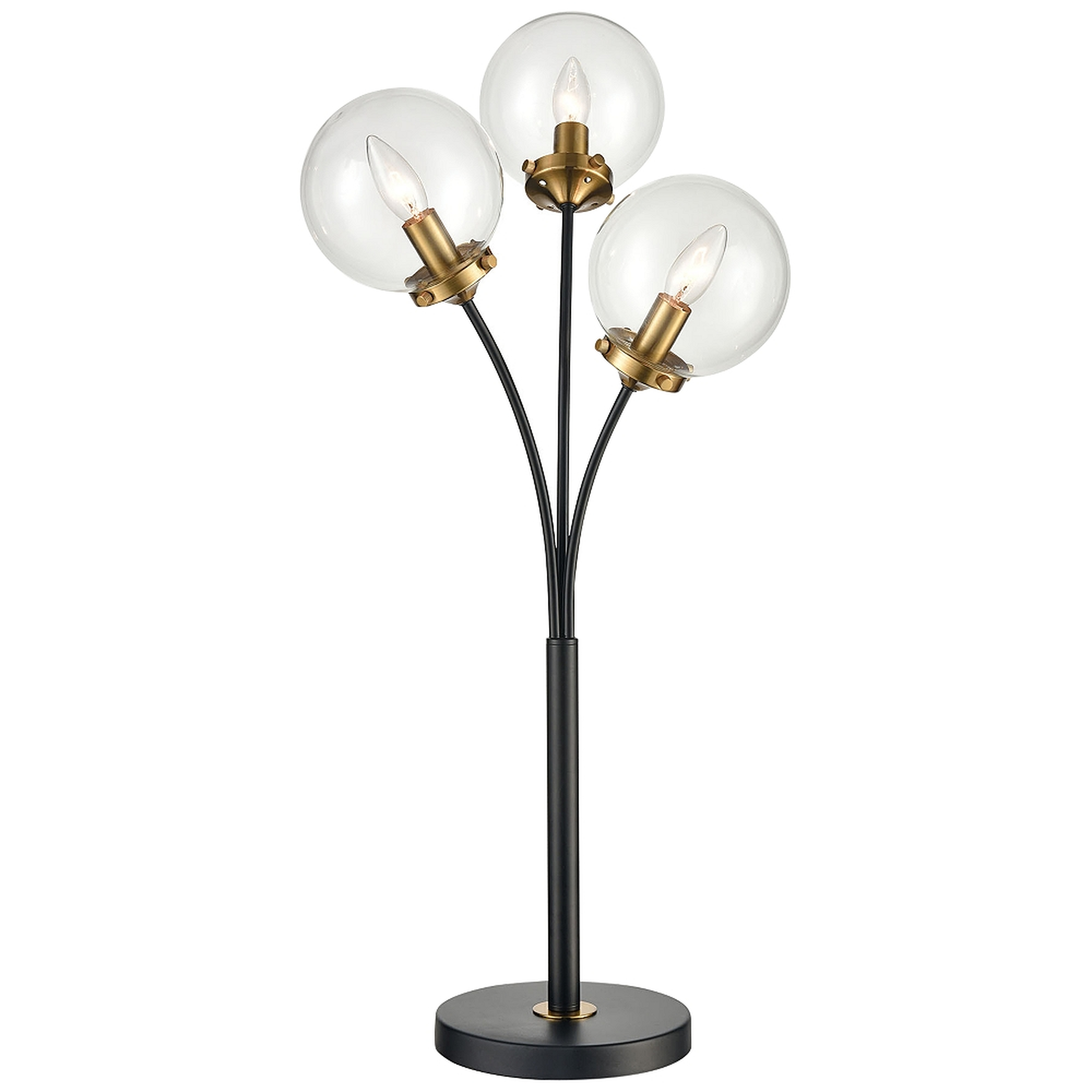 Dimond Boudreaux Matte Black Metal 3-Light LED Table Lamp - Style # 225R0 - Lamps Plus