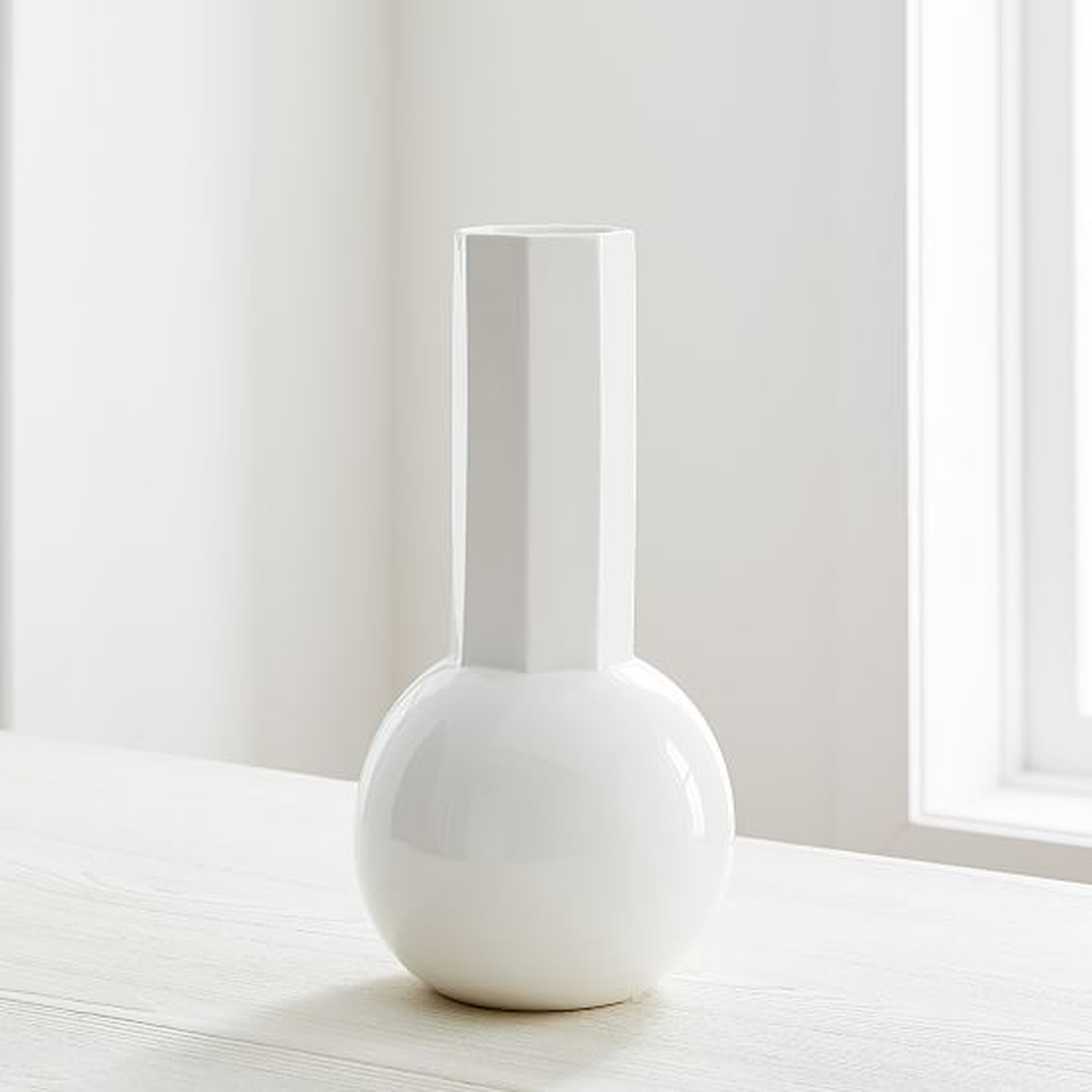 Porcelain Urn Vase, Tall, White - West Elm