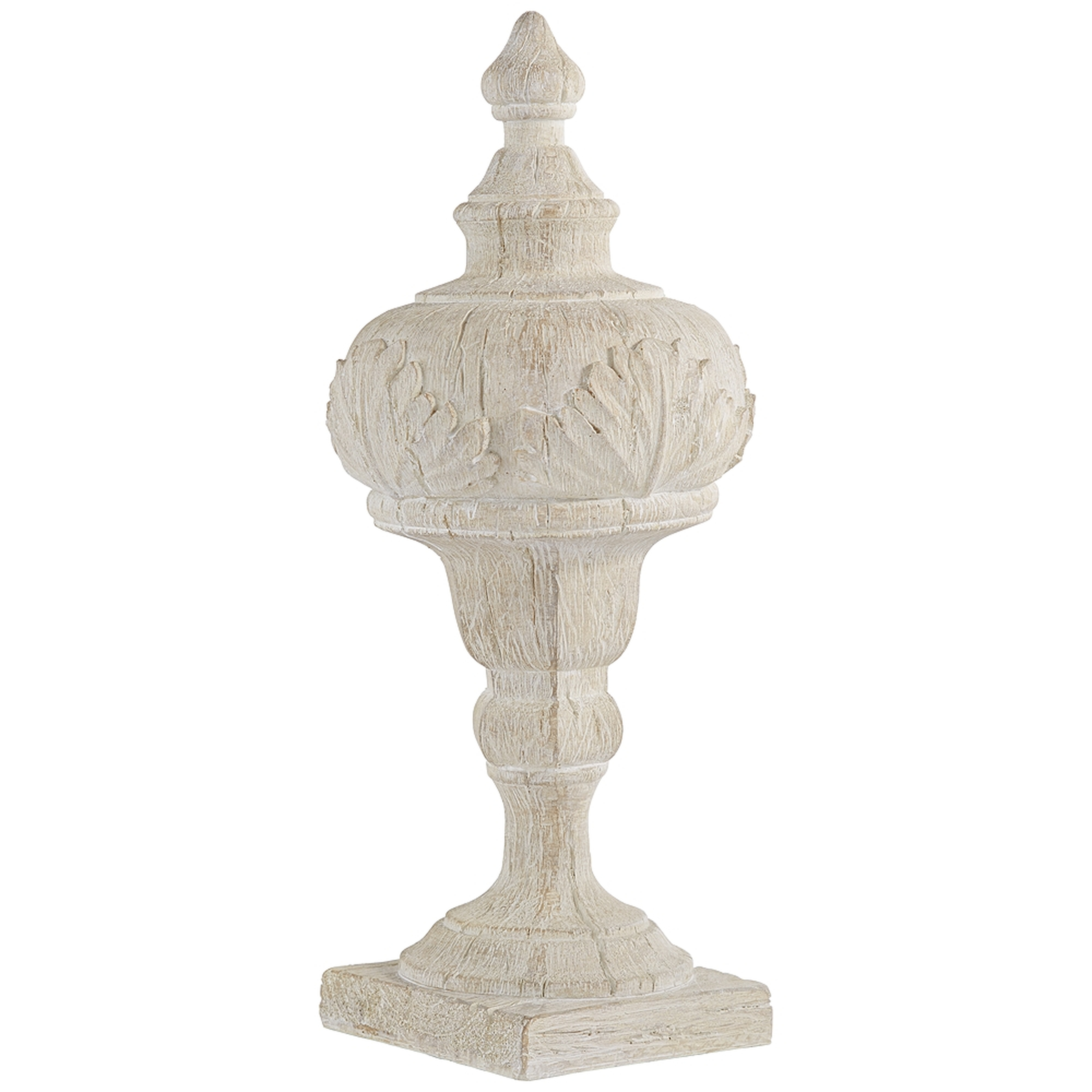 Matte Cream 16" High Faux Wood Table Top Sculpture - Style # 73D54 - Lamps Plus