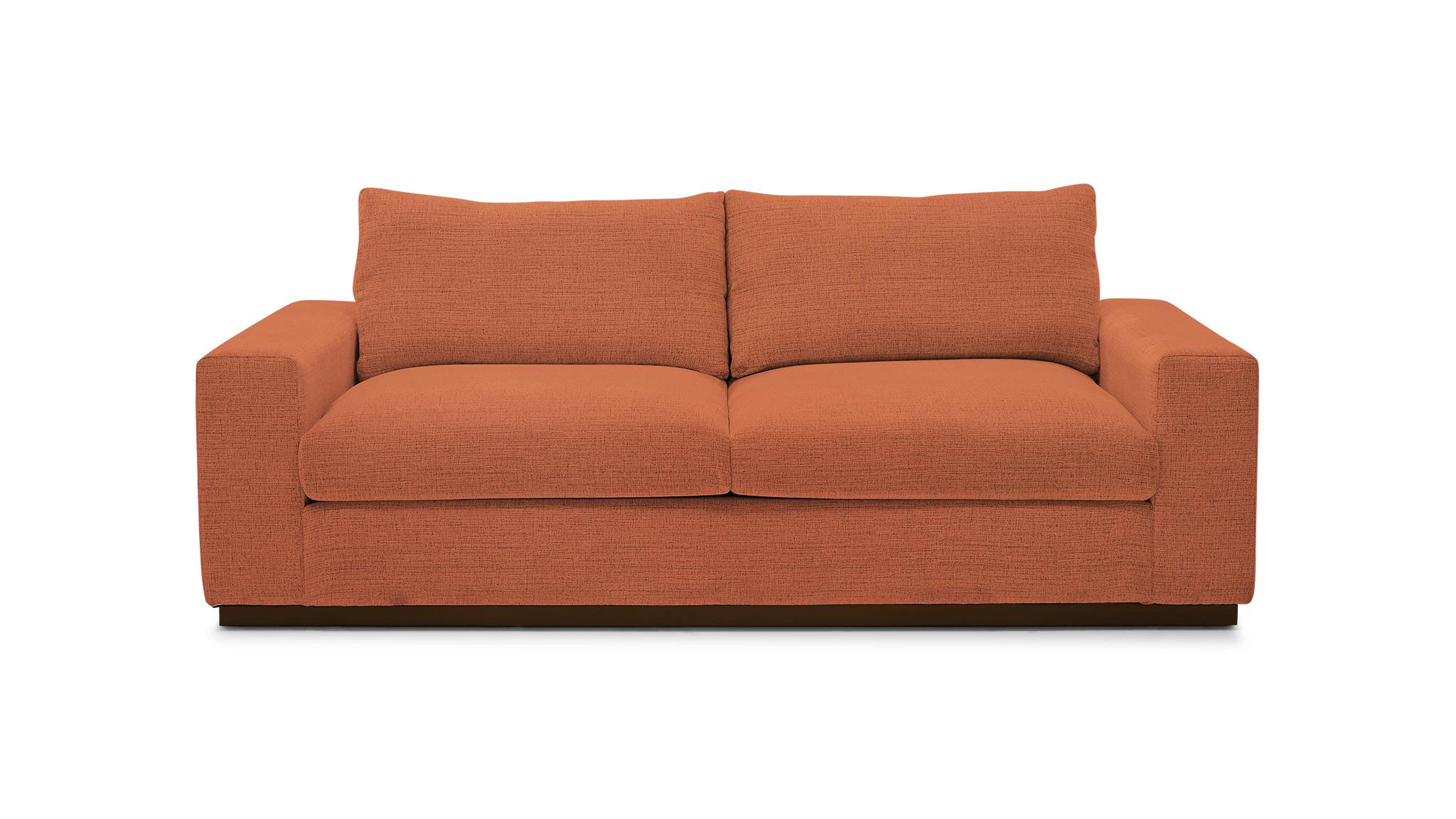 Pink Holt Mid Century Modern Sofa - Plush Terra Rose - Mocha - Joybird