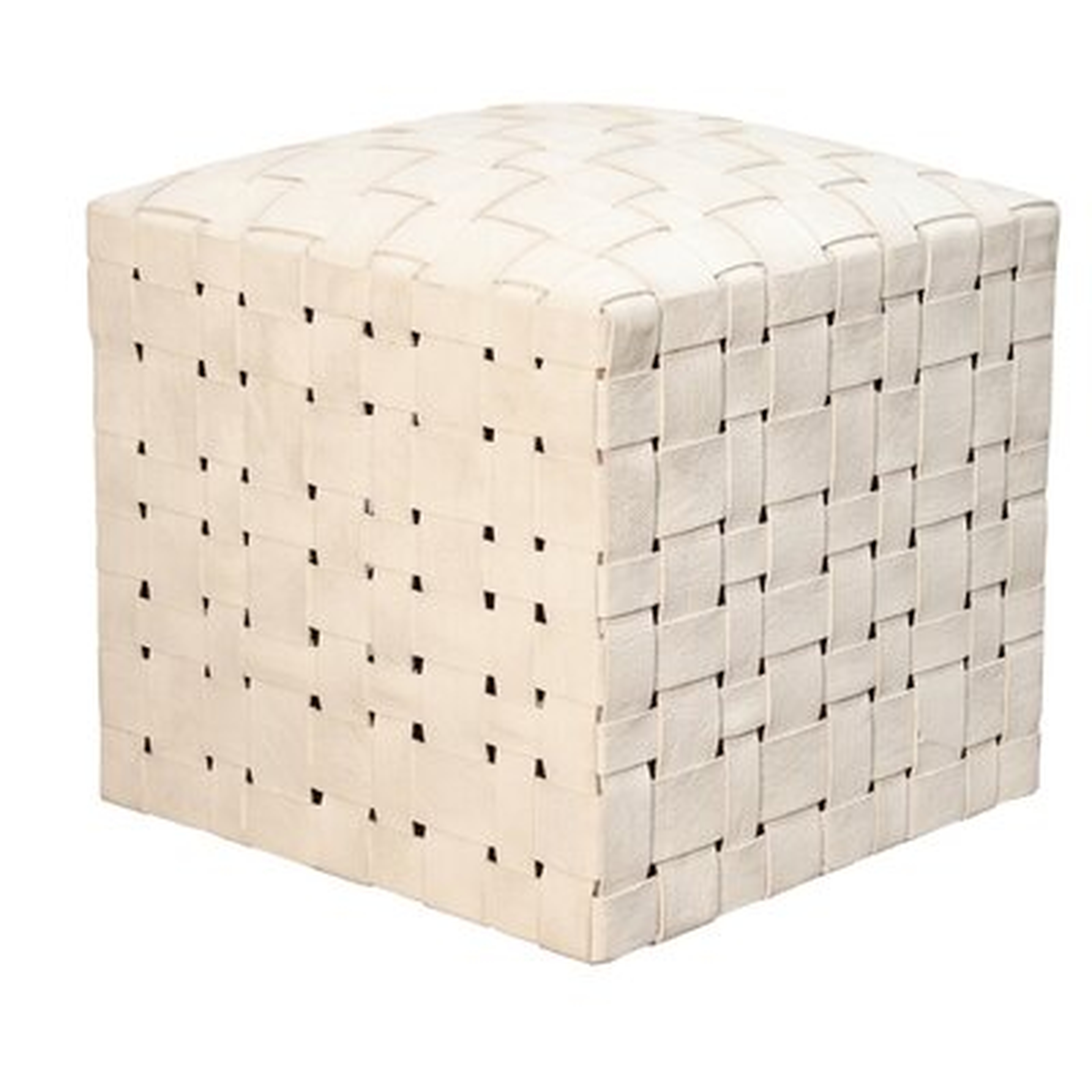 17'' Wide Genuine Leather Square Cube Ottoman - Wayfair