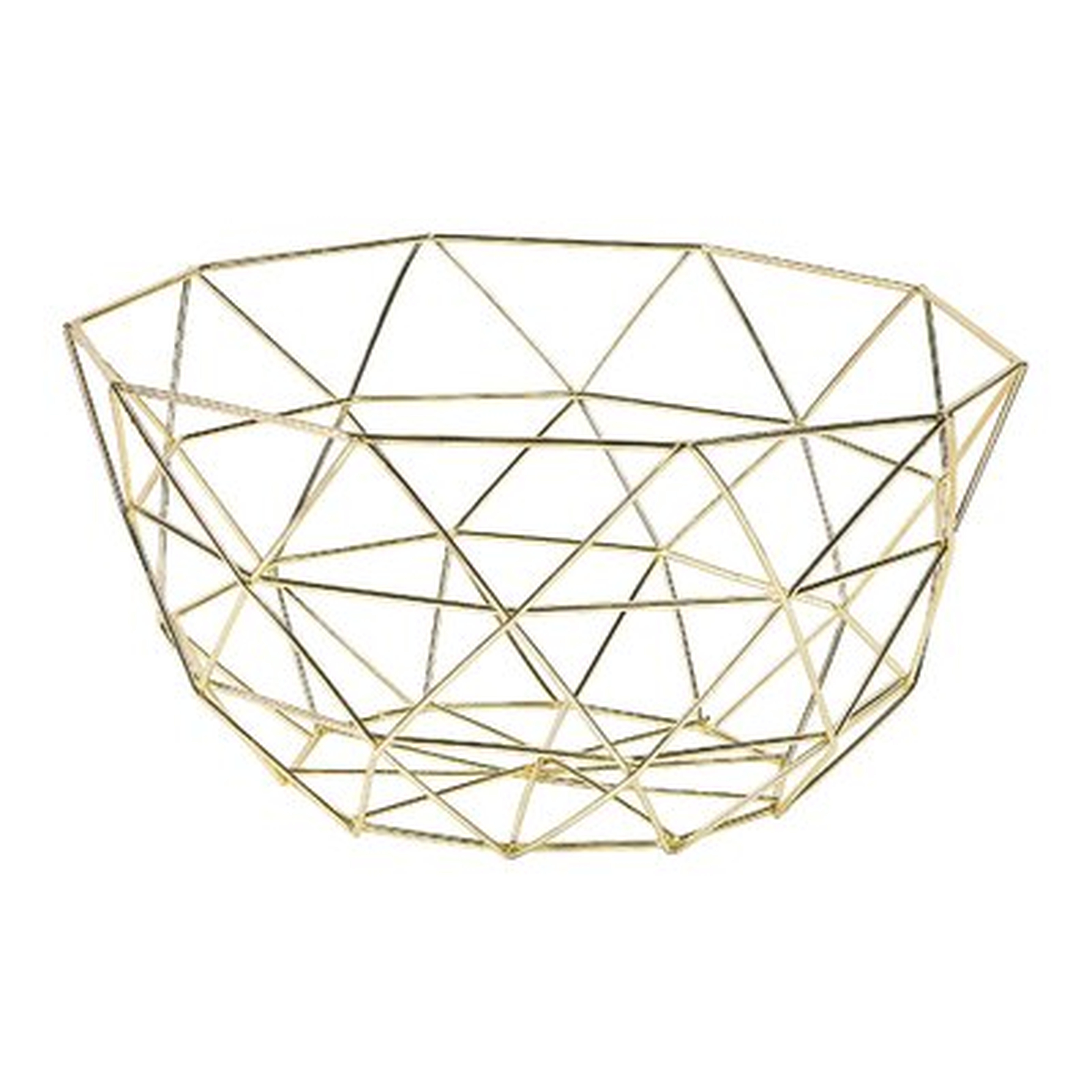 Gold Geometric Wireframe Basket - Baskets & Storage - Wedding - 1 Pieces - Wayfair