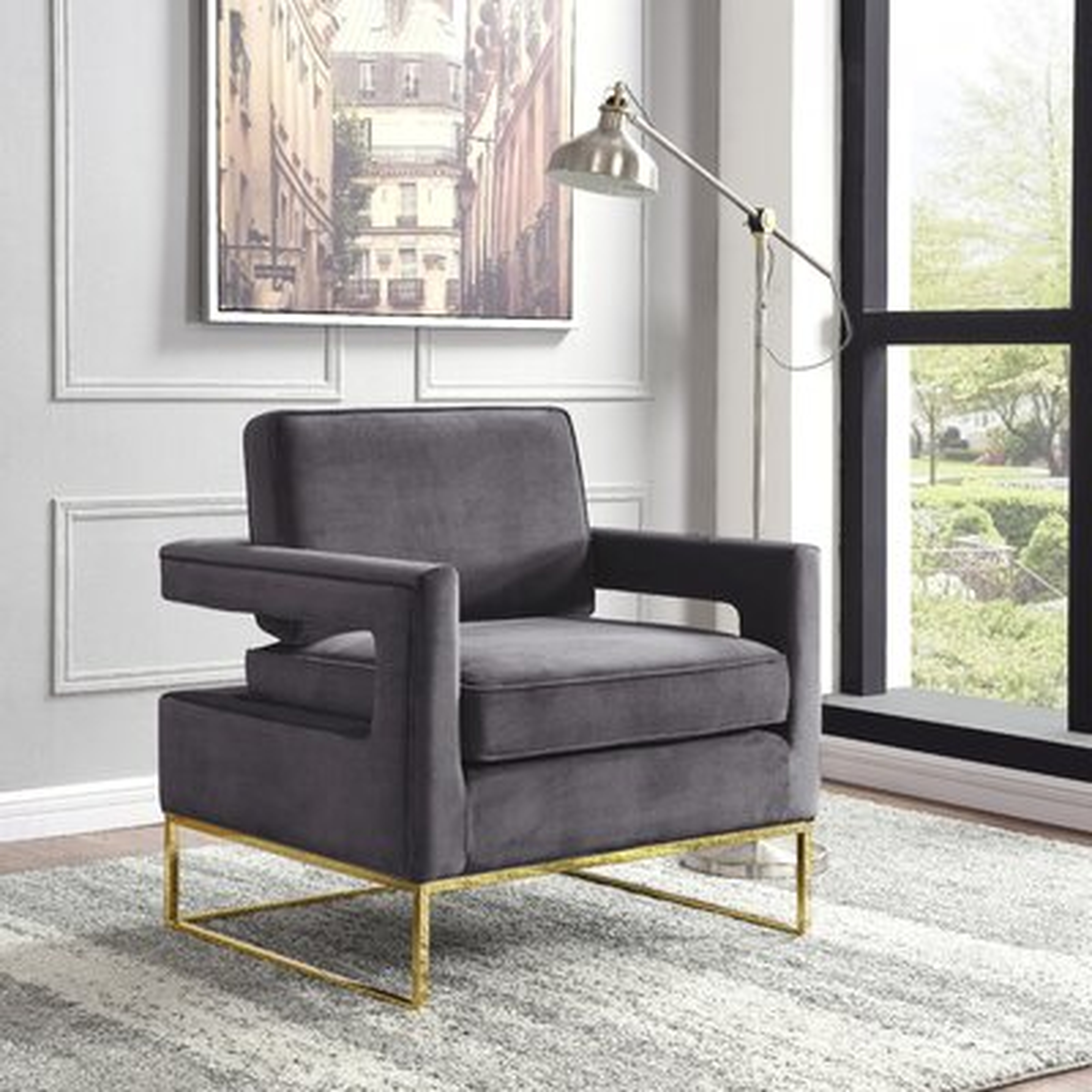 Binghamton 33" Wide Velvet Armchair - Wayfair