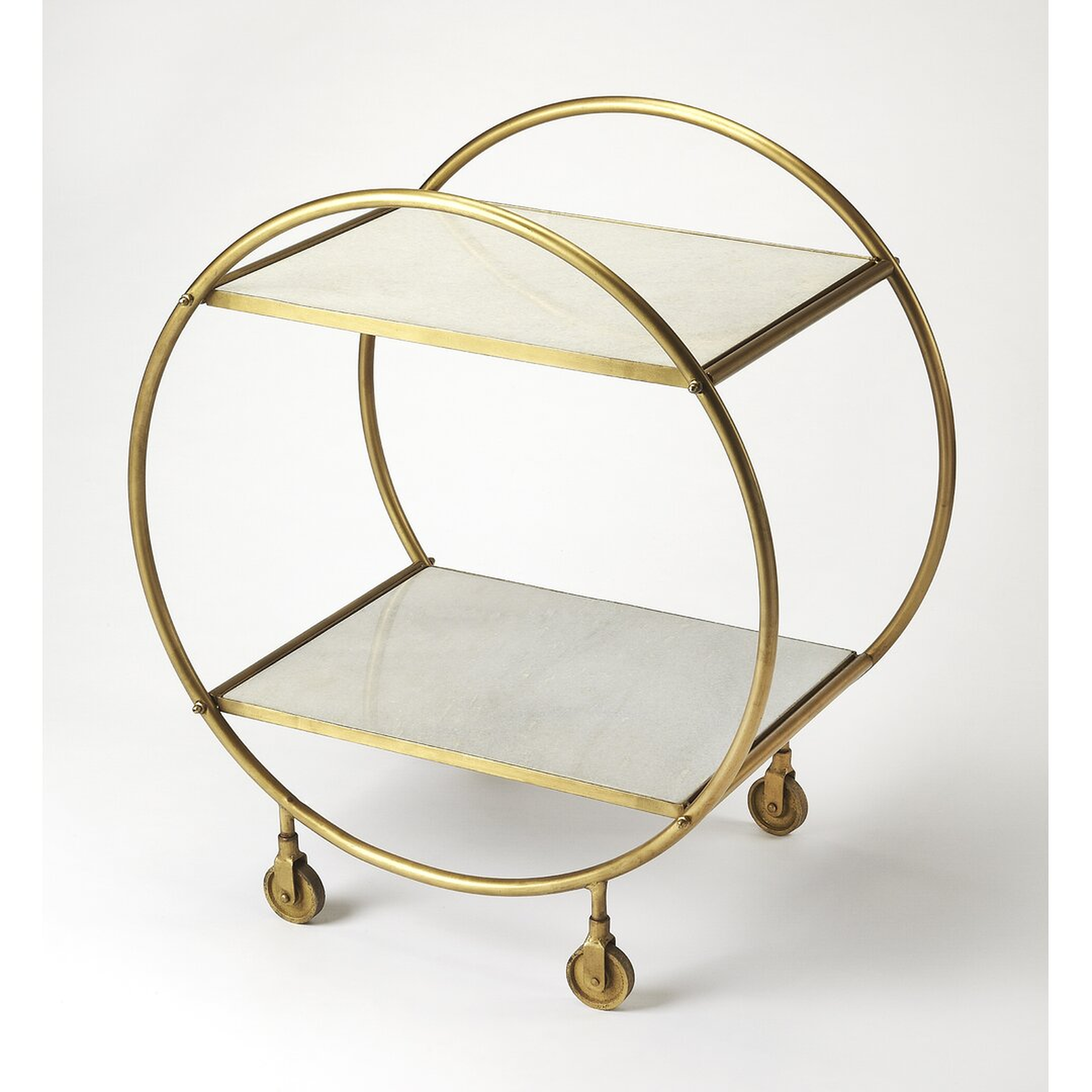 Butler Adkins Marble & Metal Bar Cart - Perigold