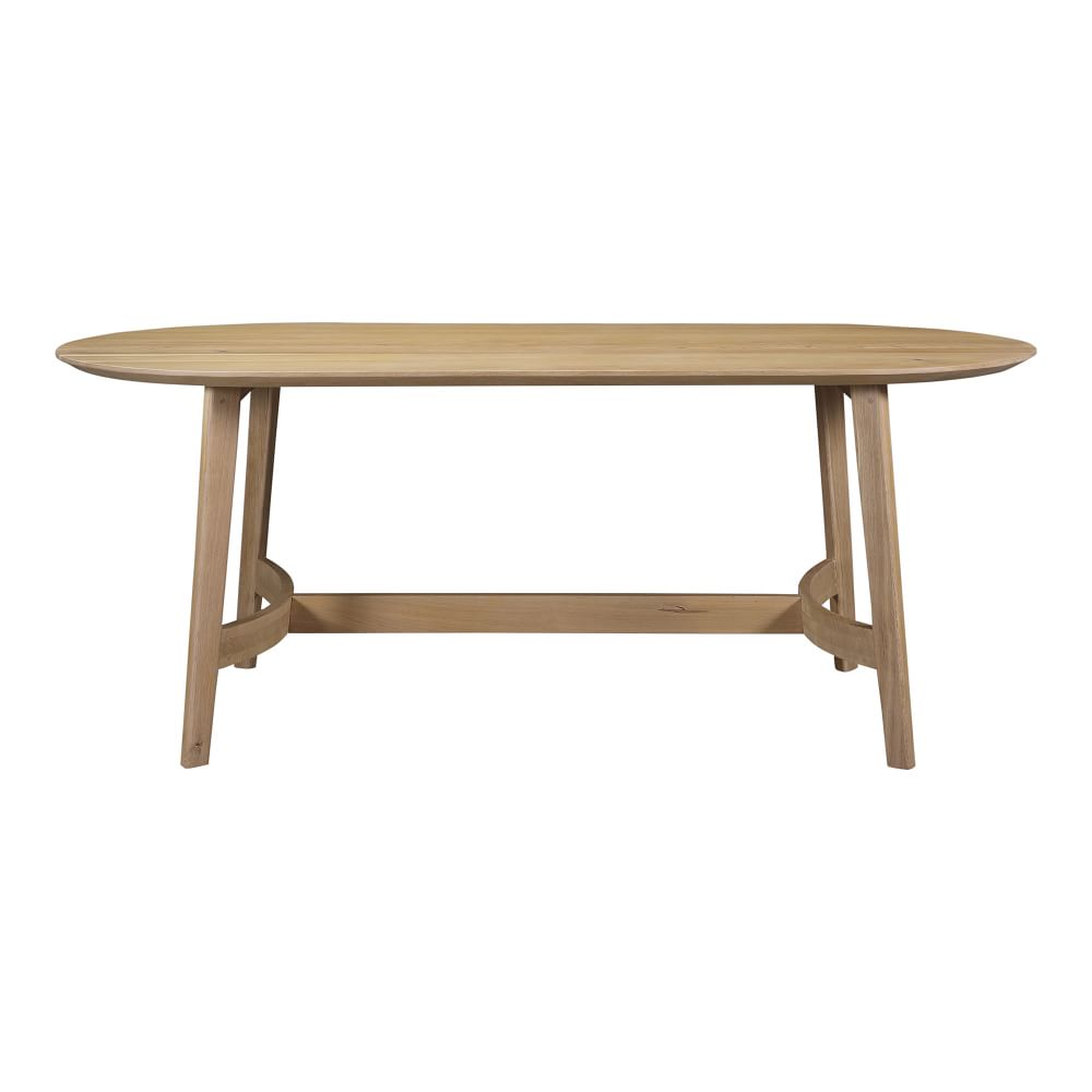 Solid Oak Oval Dining Table, Small (76"), Natural - West Elm