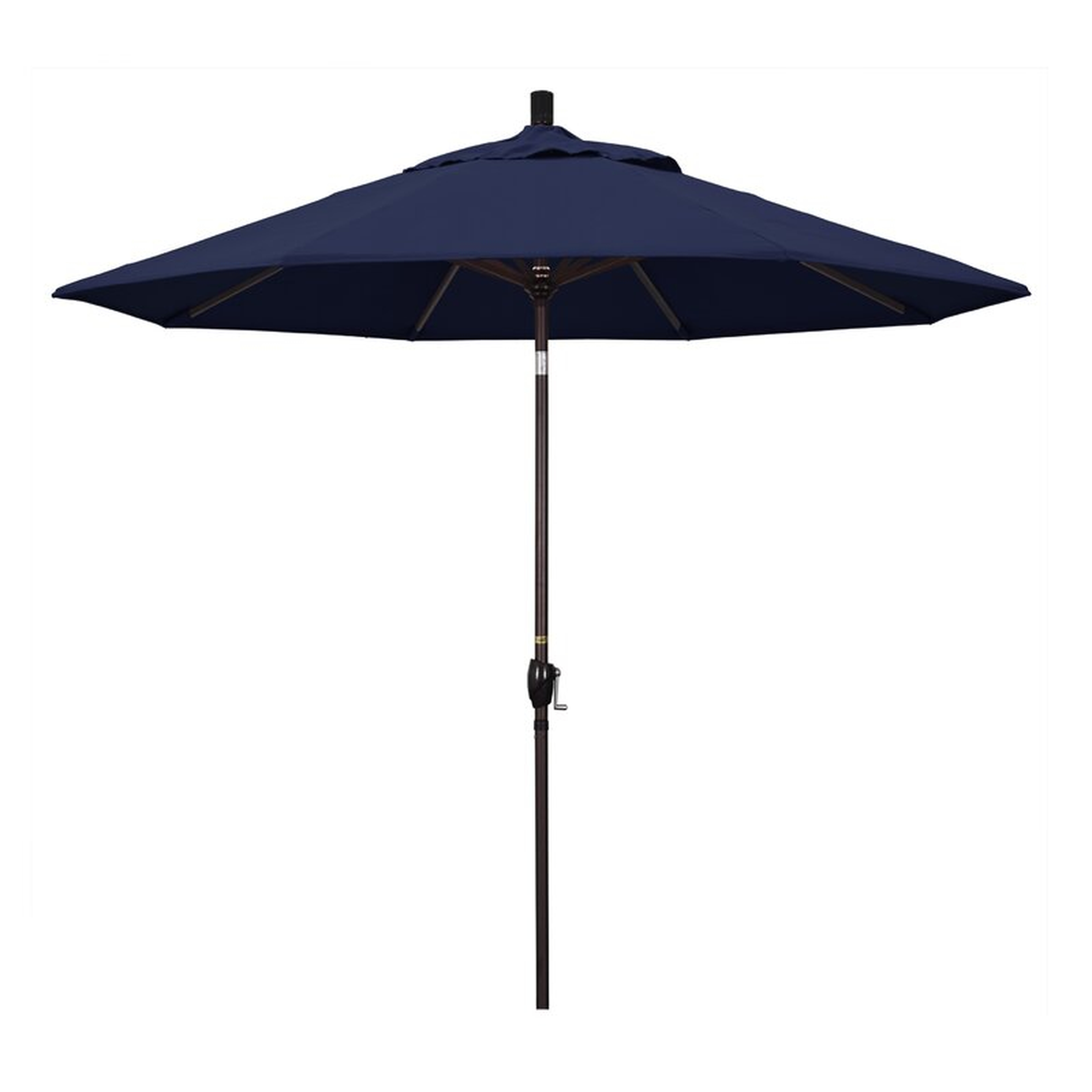 9' Market Umbrella Fabric: Navy Blue, Frame Finish: Matted White - Perigold
