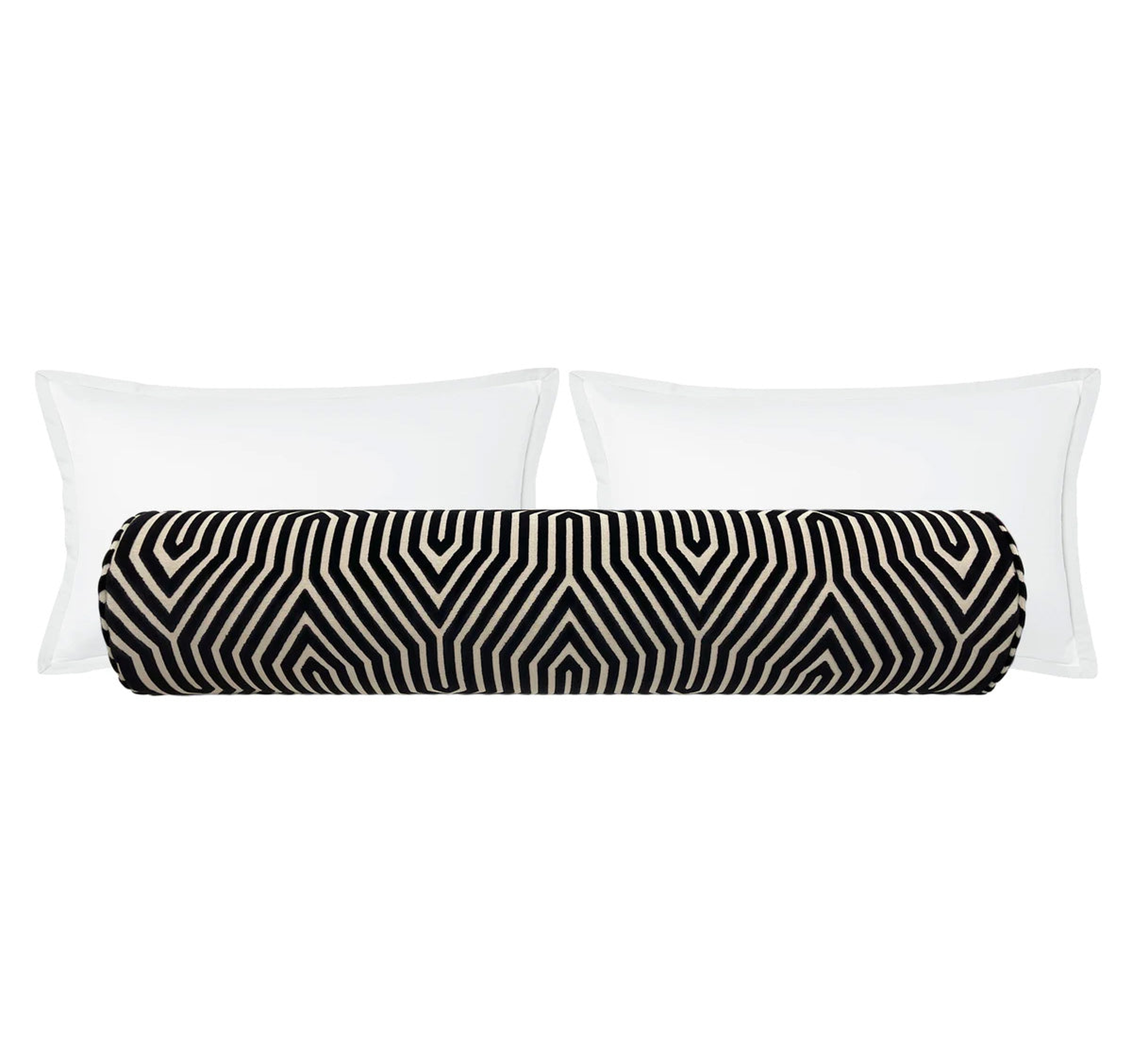 THE BOLSTER :: VANDERBILT VELVET // NOIR | SCHUMACHER - TWIN // 9 " X 24" - Little Design Company