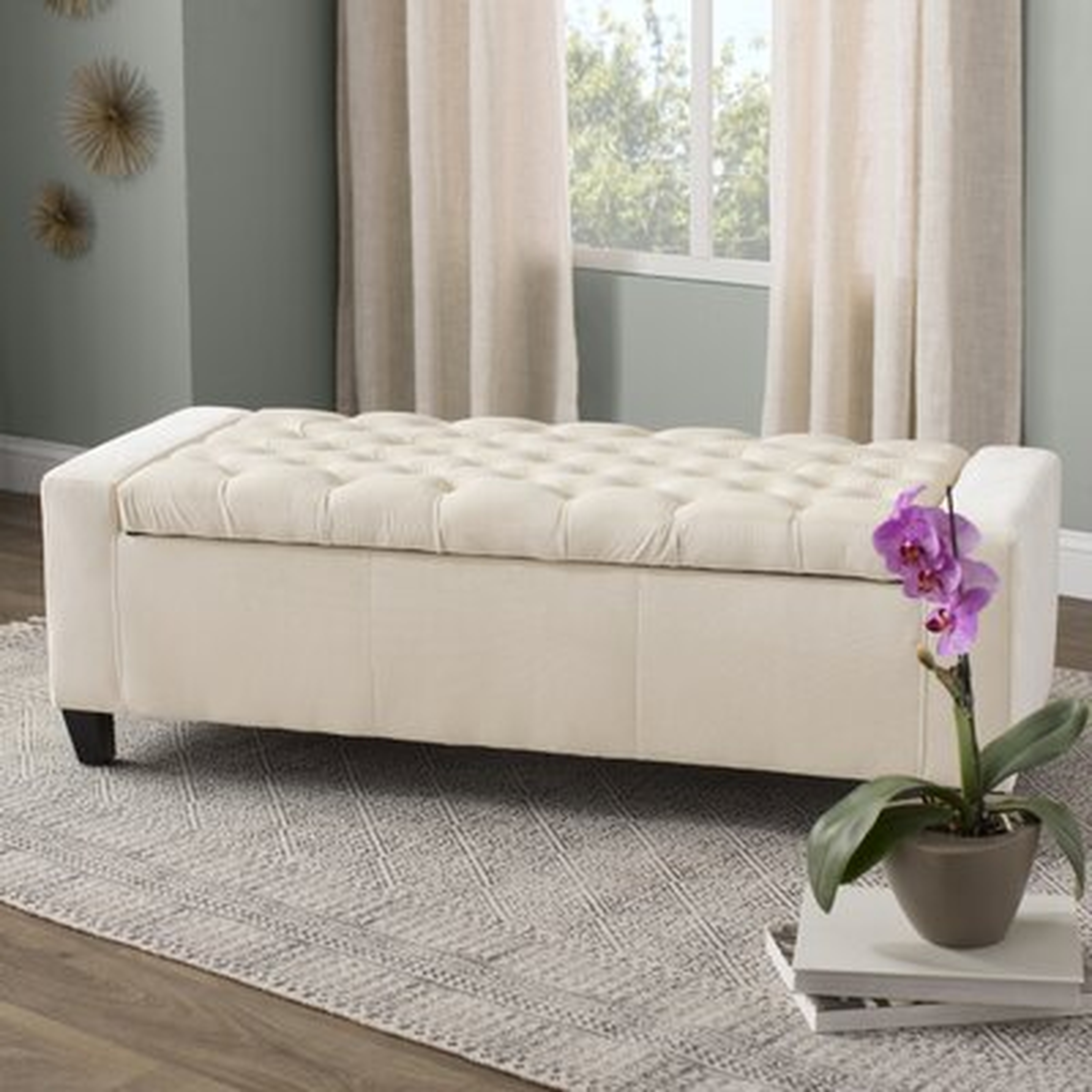 Ching Upholstered Flip Top Storage Bench - Wayfair