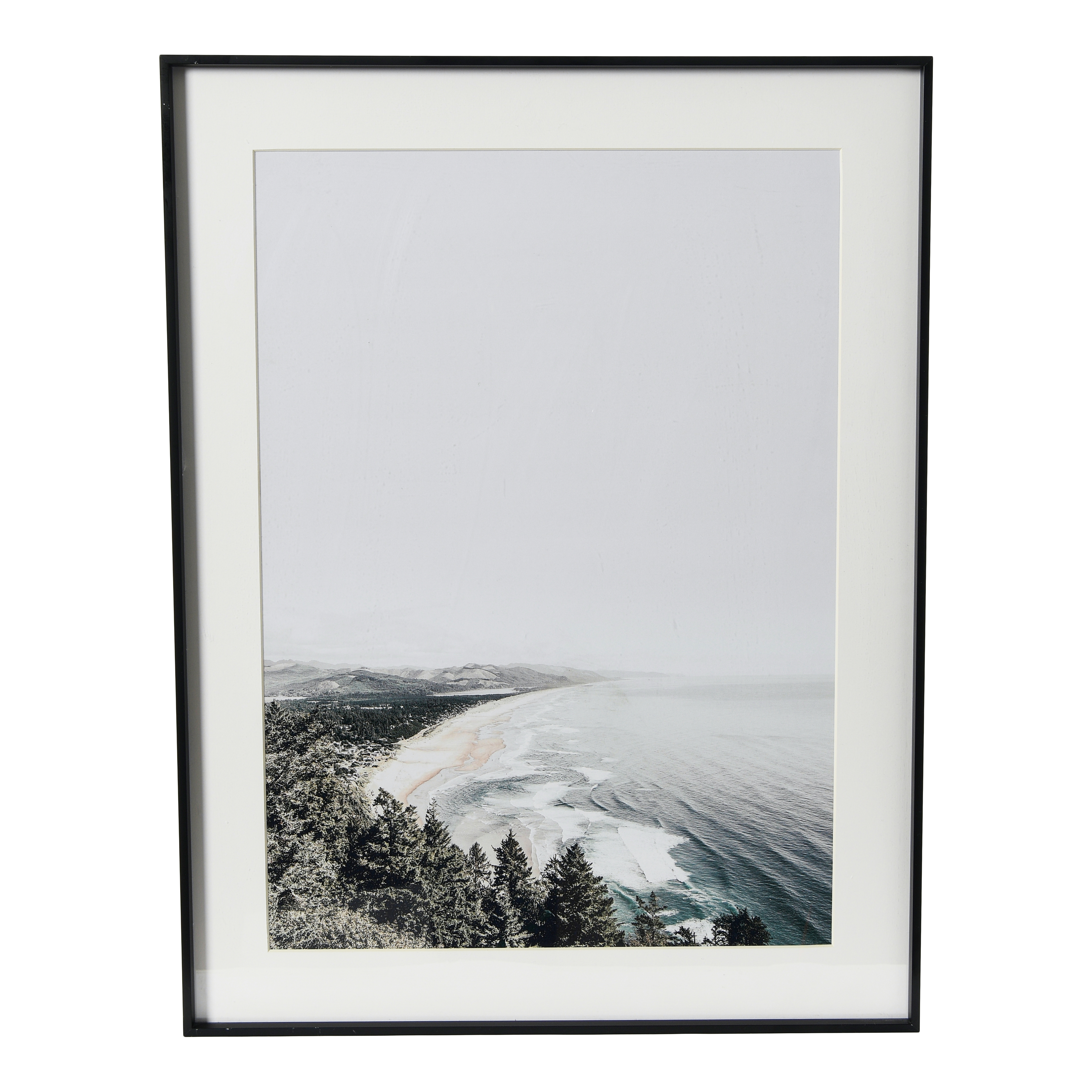 Coastline Photo Print with Black Metal Frame - Creative Co-Op