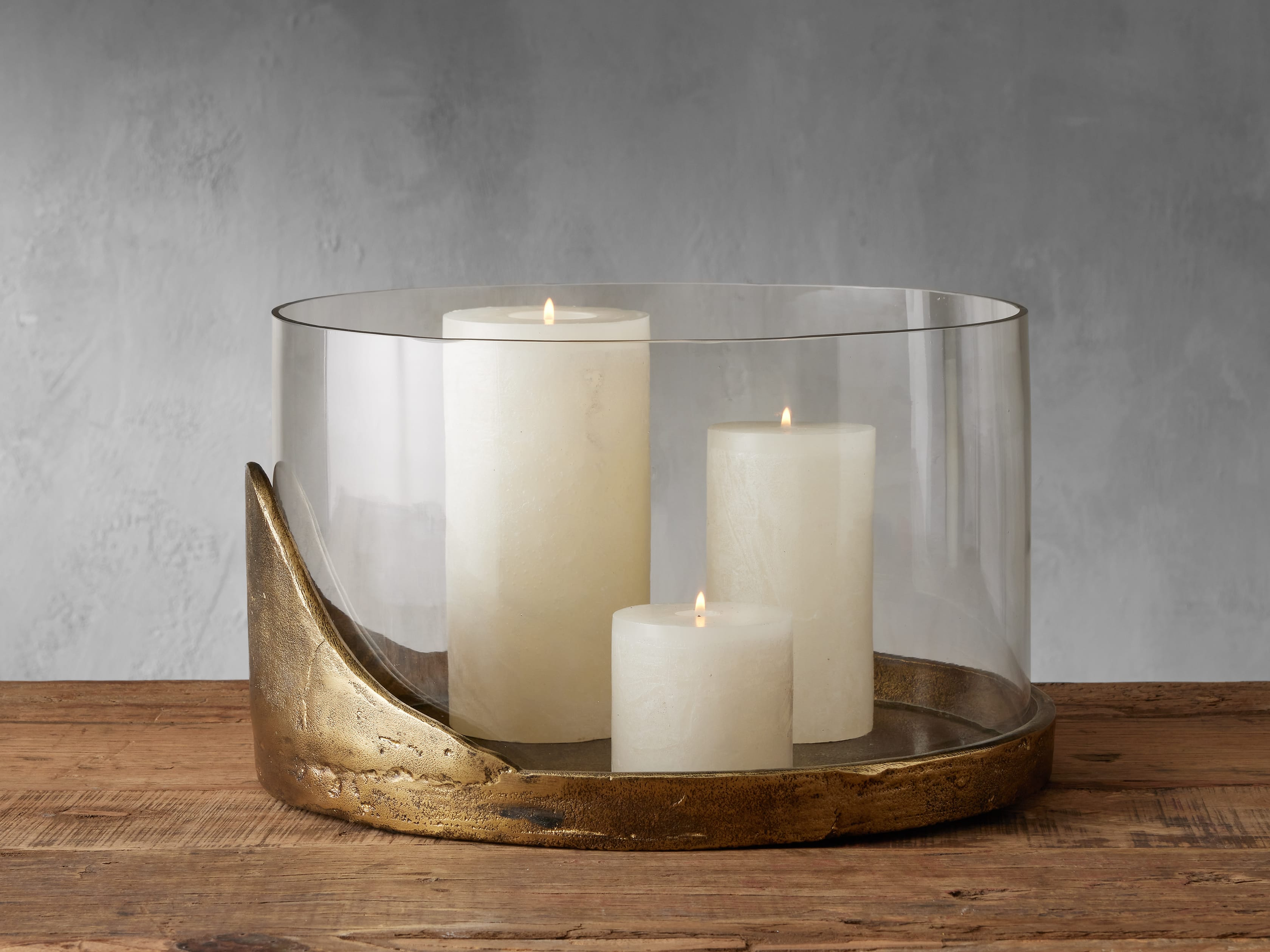Myles Hurricane in Aluminum Large Brass - Arhaus