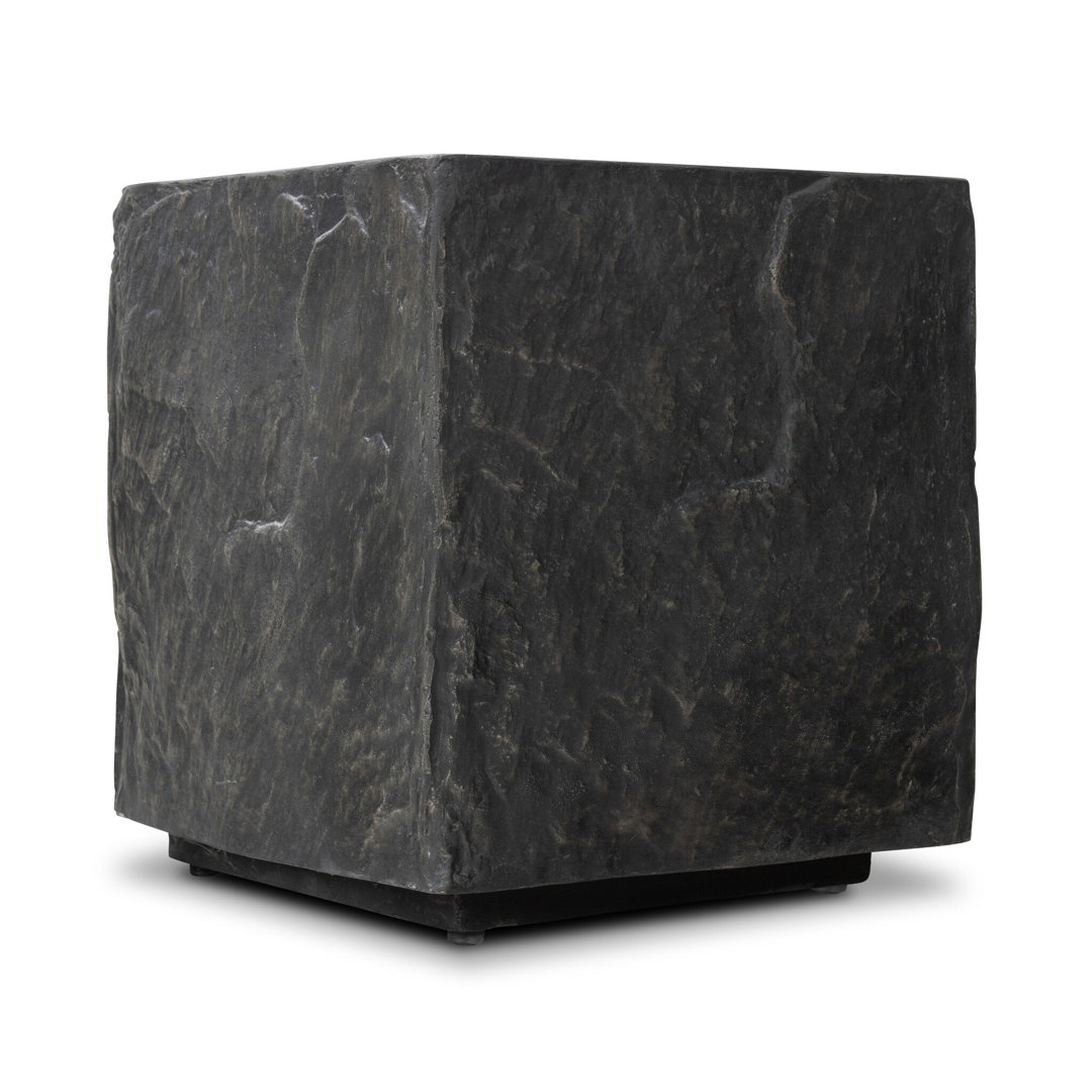 Four Hands Lucius End Table-Textured Black Concrete - Perigold