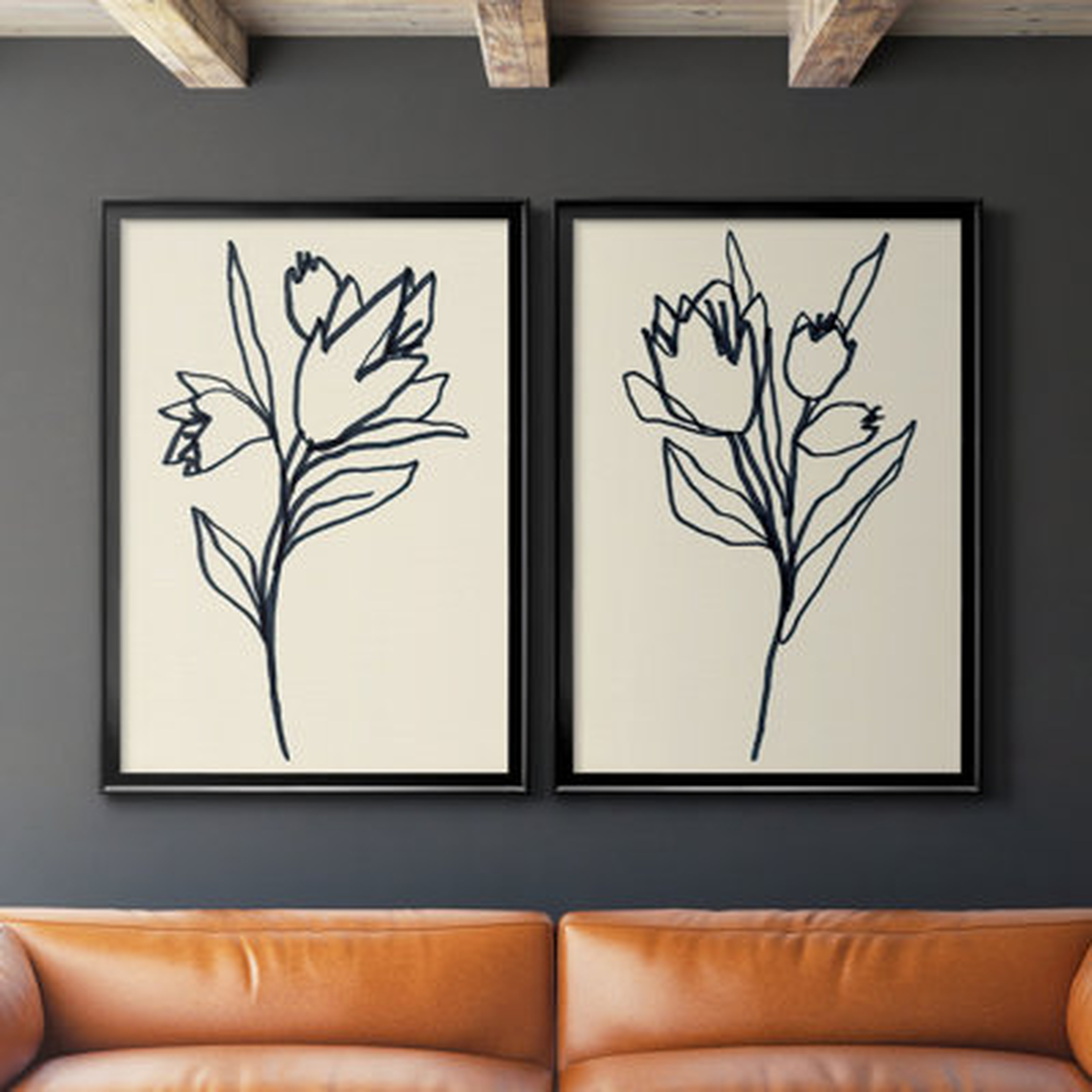 Floral Marker I - 2 Piece Picture Frame Print Set on Canvas - Wayfair