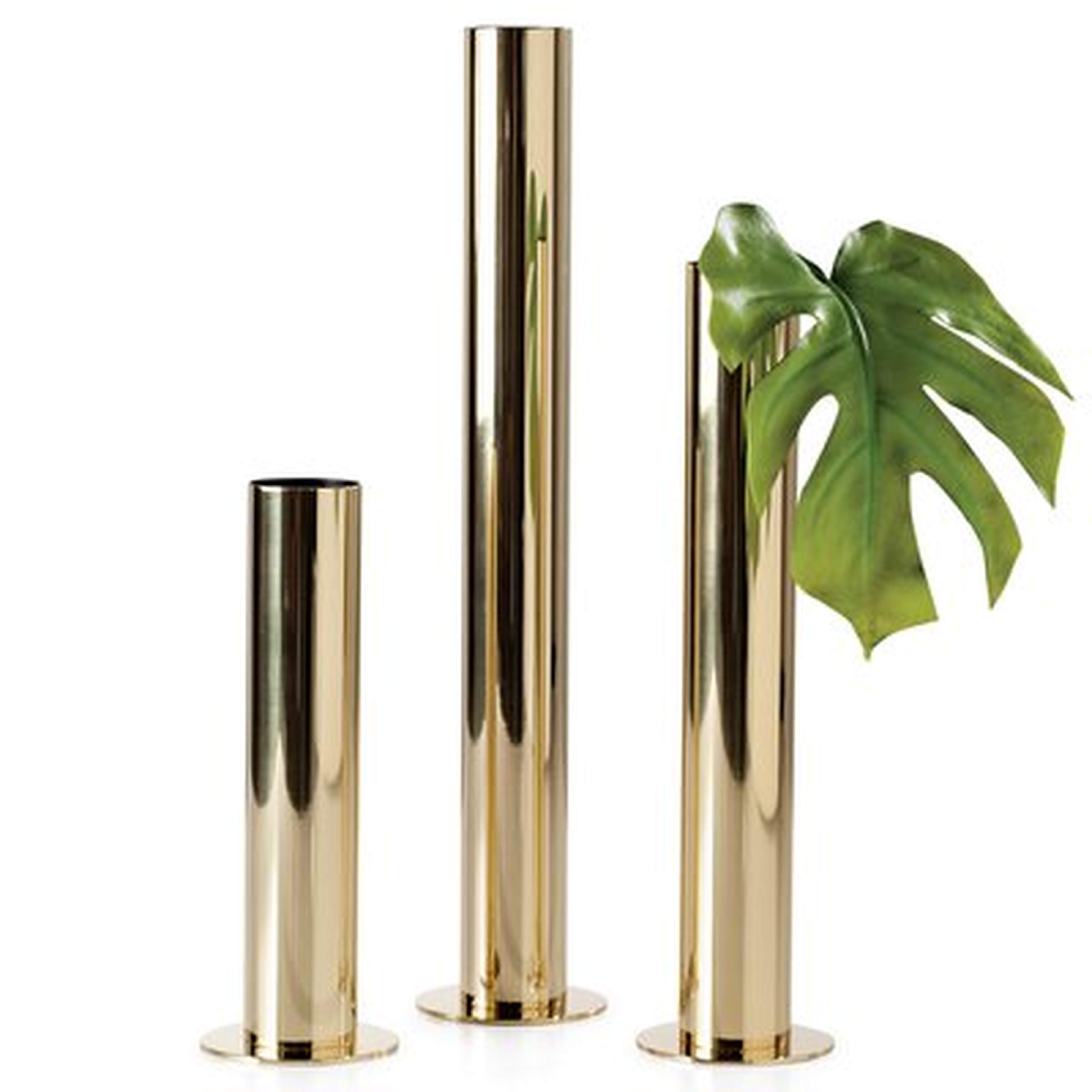 3 Piece Washington Mews Gold Stainless Steel Table Vase Set - Wayfair