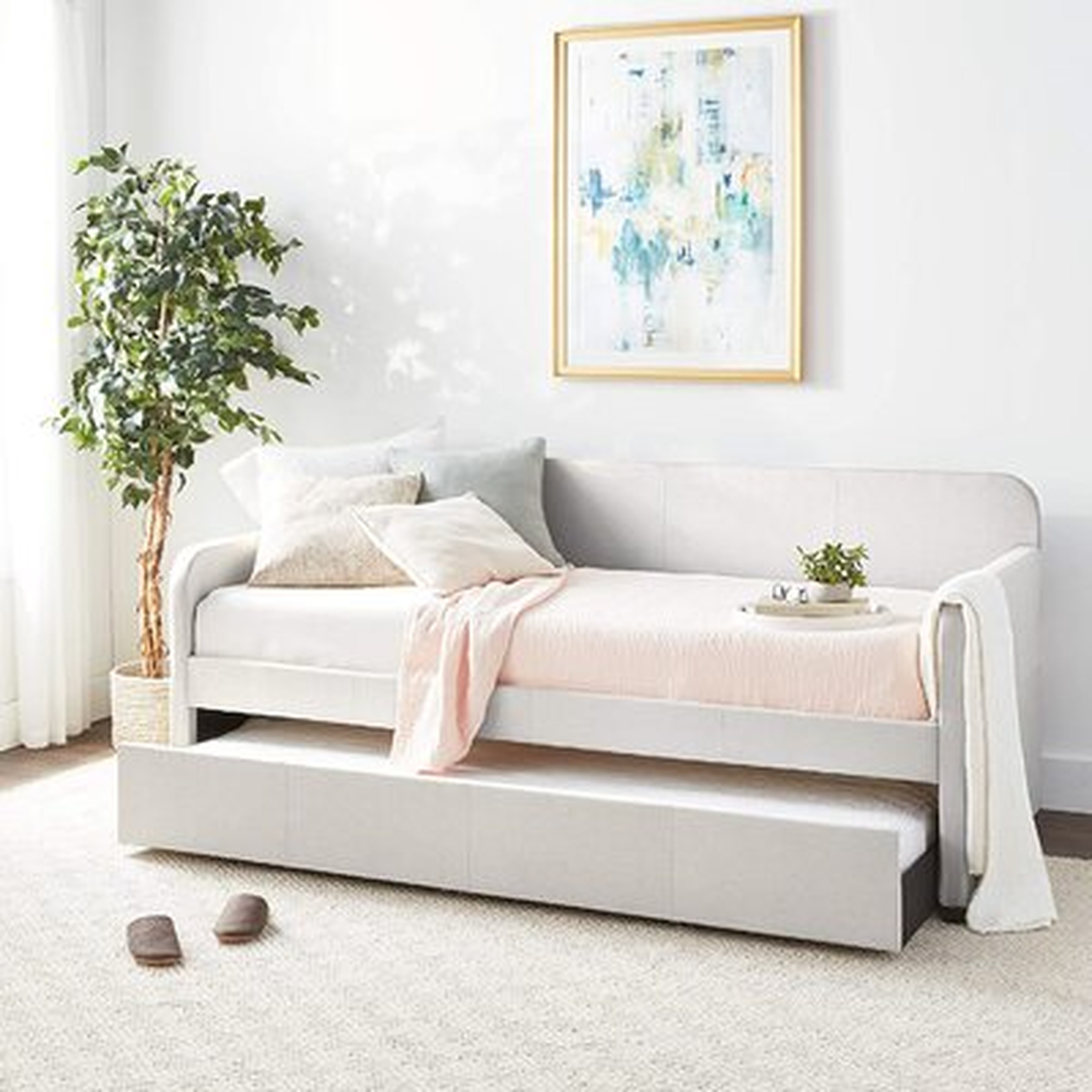 Daybed & Trundle (Twin Size) In Fog Fabric - Wayfair