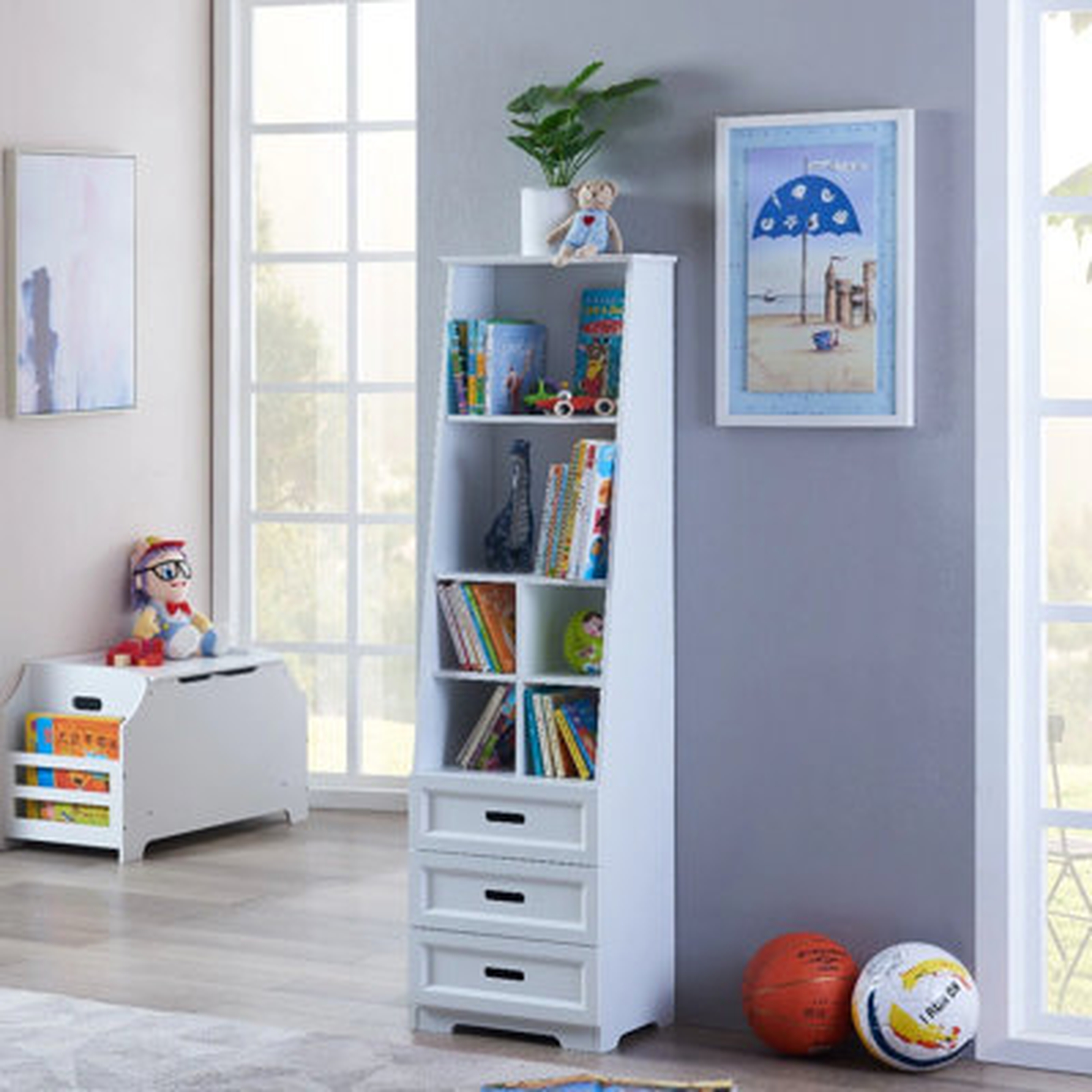 Red Barrel Studio® Kids White Bookcase Book Shelf Storage Unit With Book Display/Organi - Wayfair
