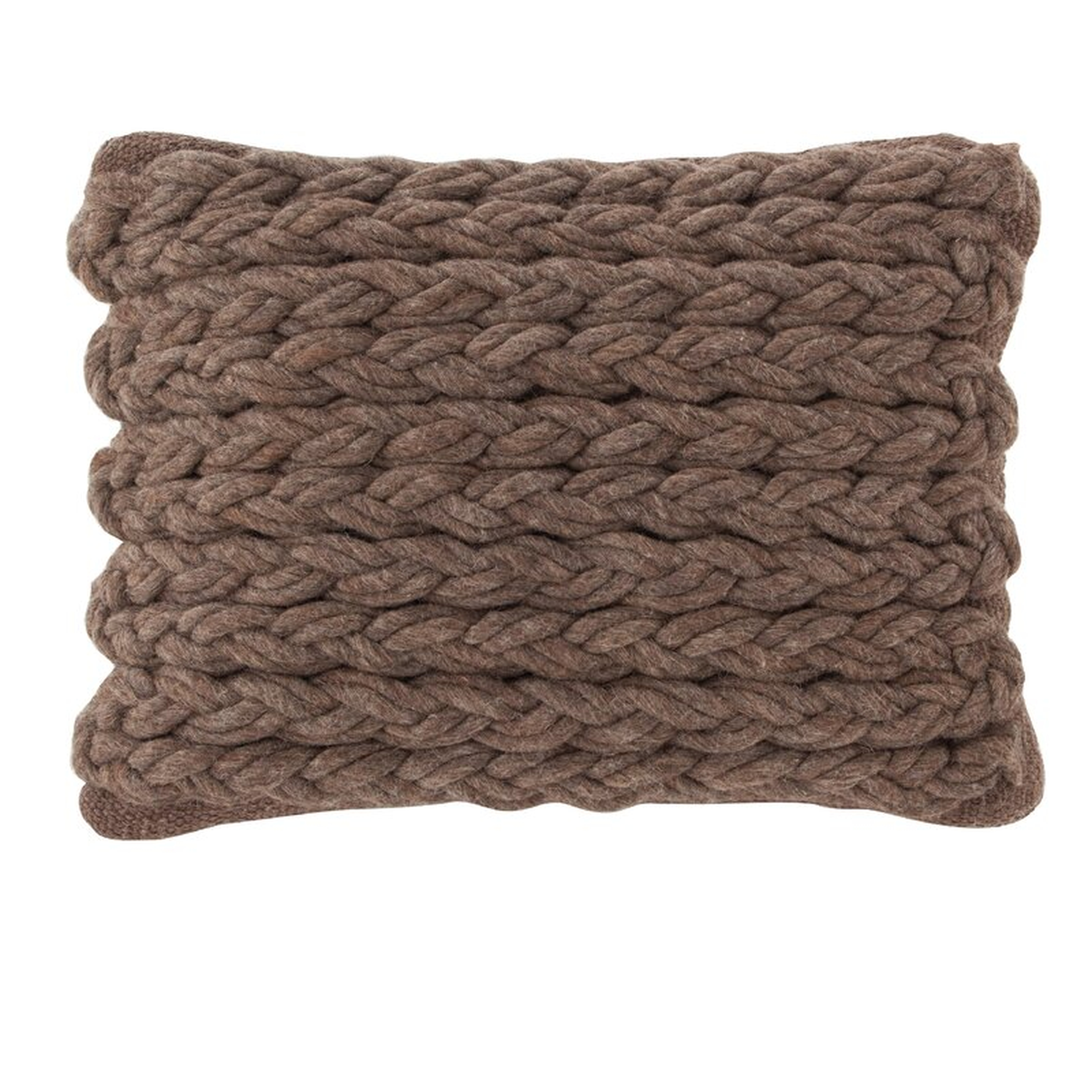 GAN RUGS Trenzas Wool Lumbar Pillow Color: Brown - Perigold