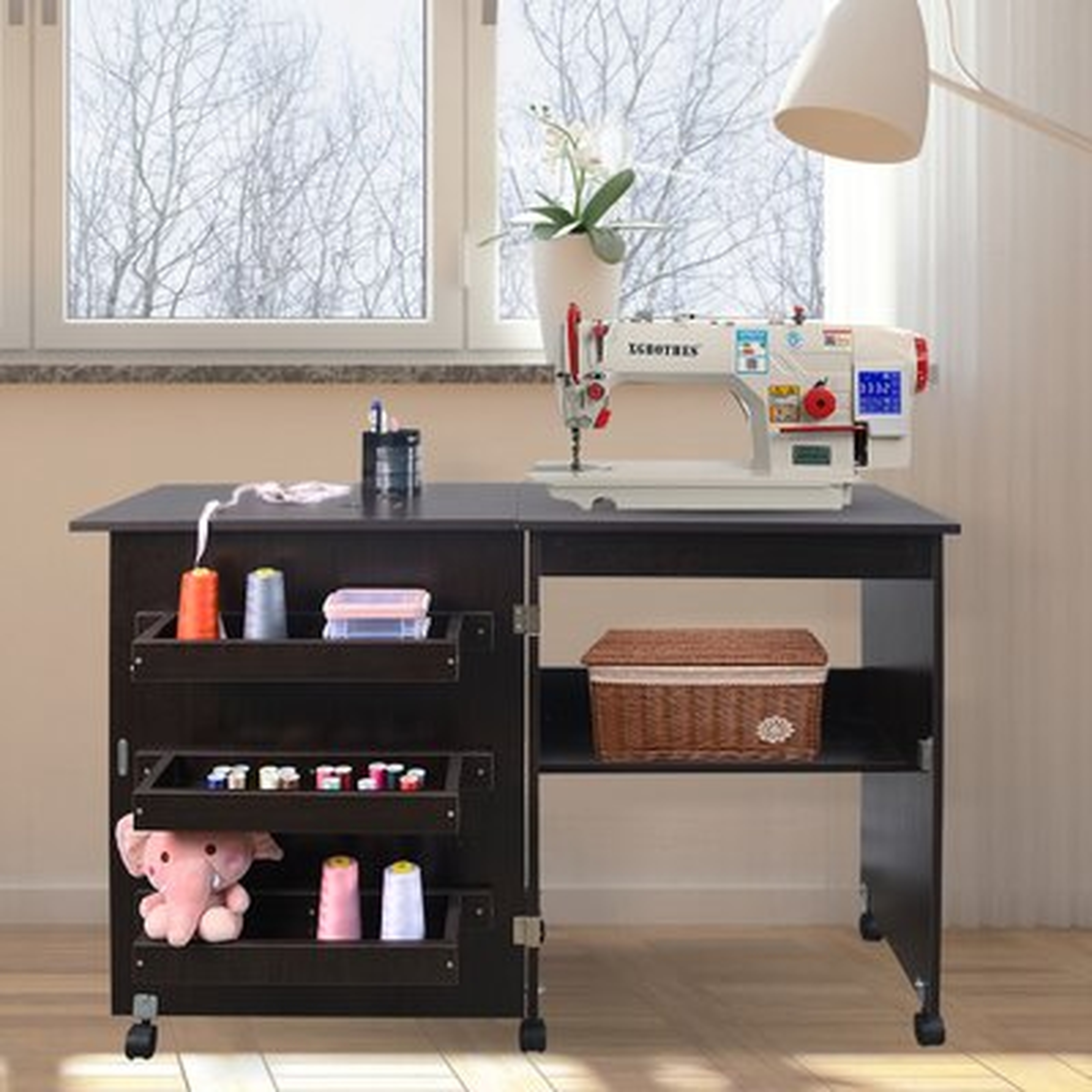 47'' x 16'' Foldable Sewing Table with Wheels - Wayfair