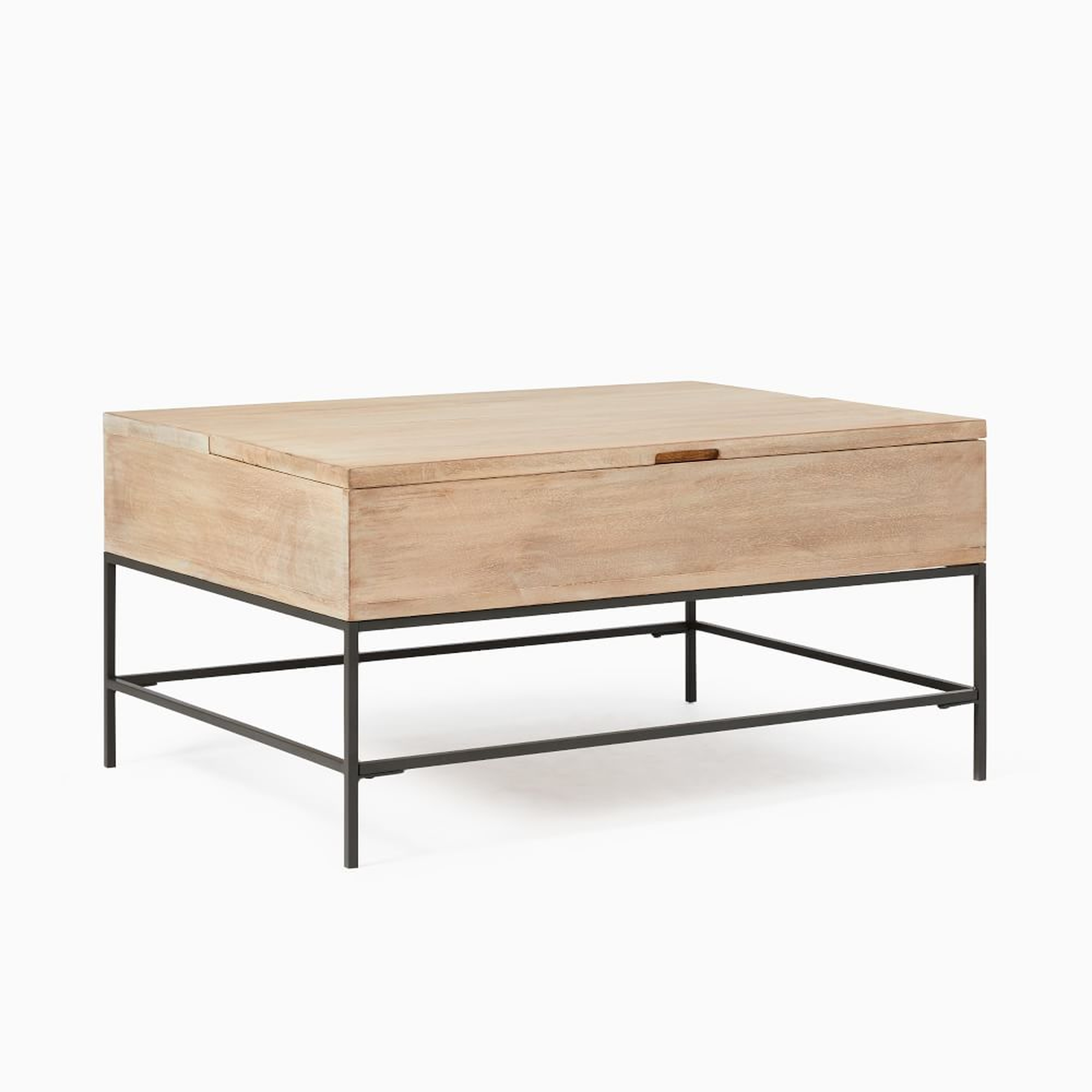Industrial Storage Collection Cerused White Industrial Storage Coffee Table 36 Inch - West Elm