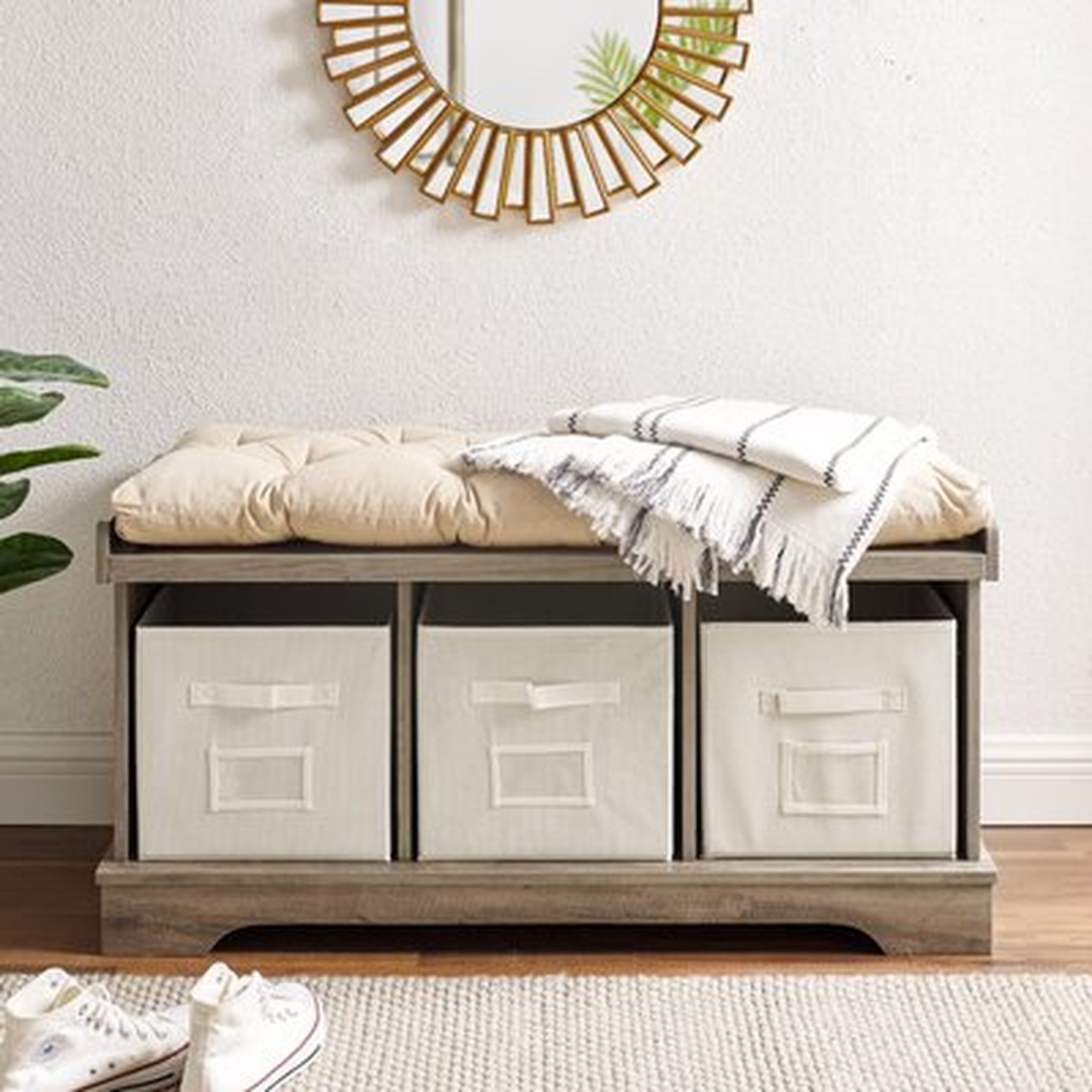 Bucyrus Upholstered Cubby Storage Bench - Wayfair