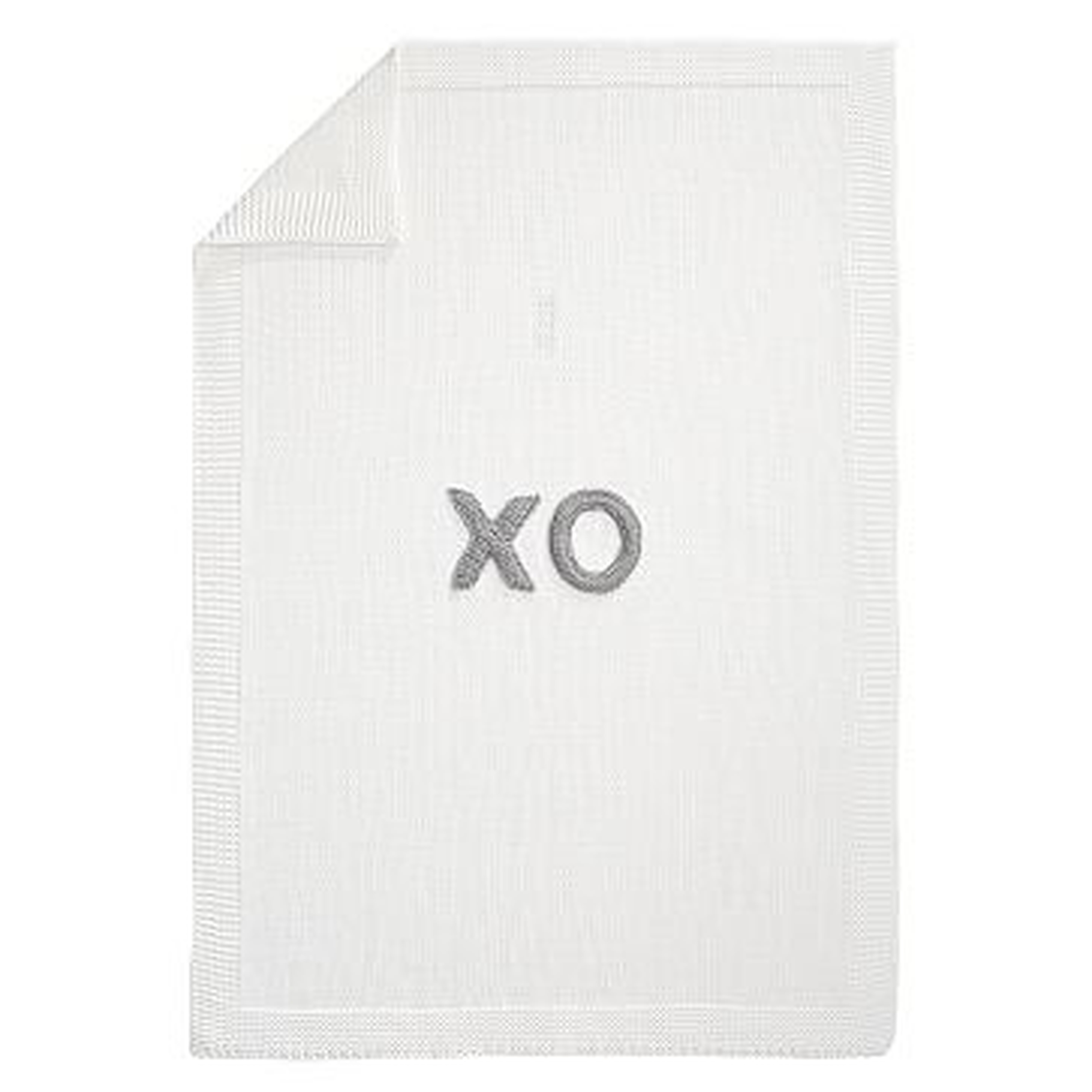 XO, Baby Blanket, Ivory + Gray - West Elm