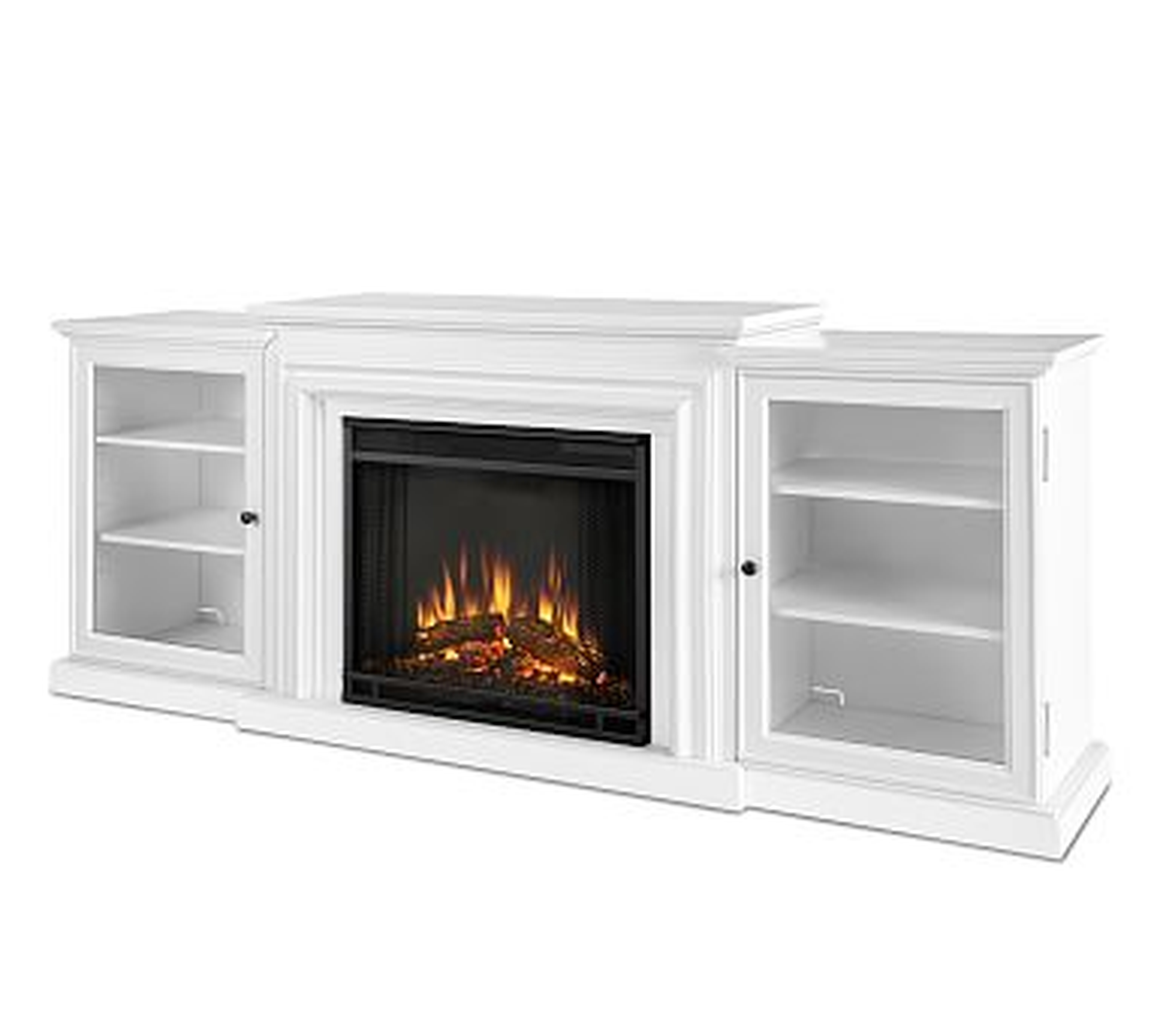 Frederick Electric Fireplace Media Cabinet, White - Pottery Barn