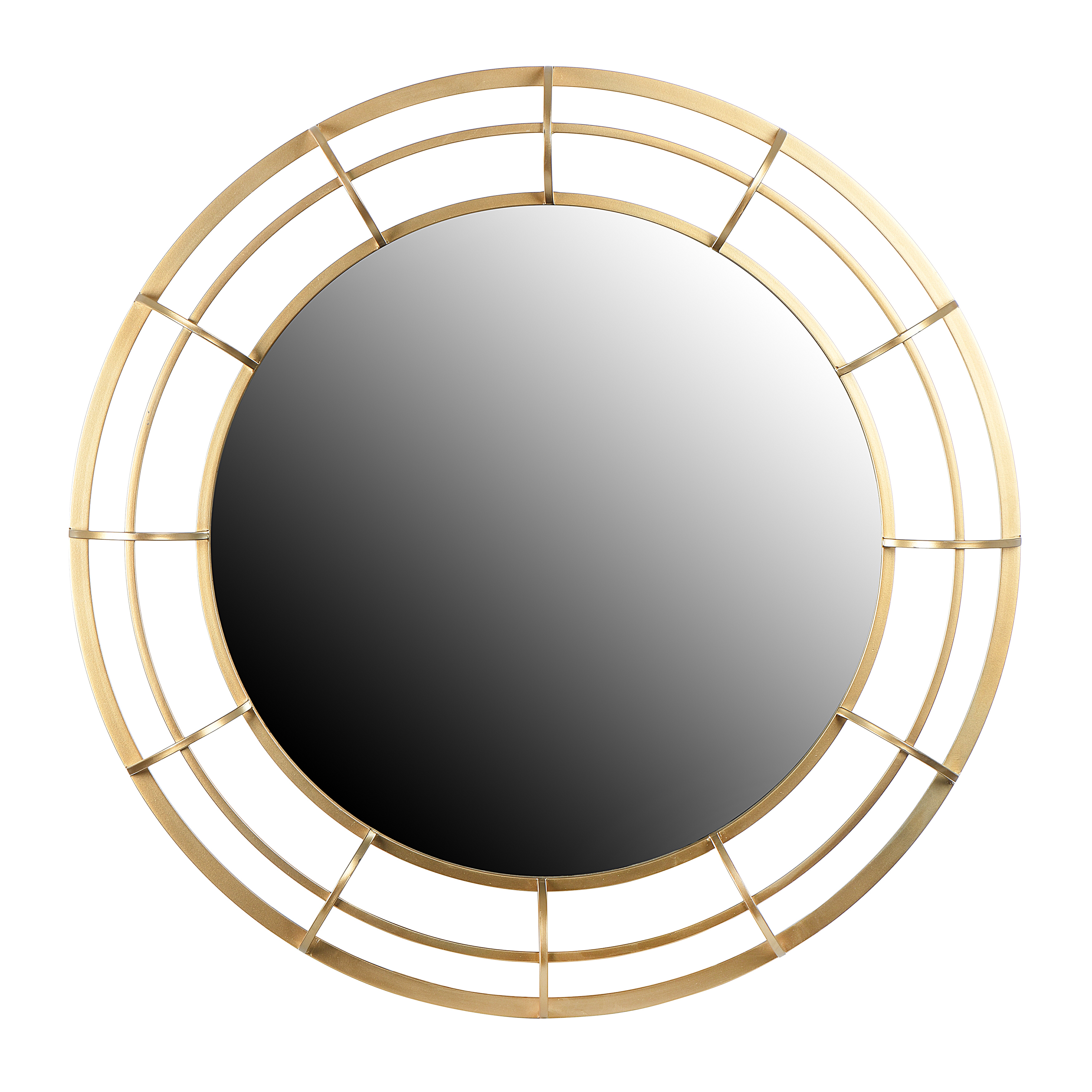 Round Metal Wall Mirror, Gold - Creative Co-Op