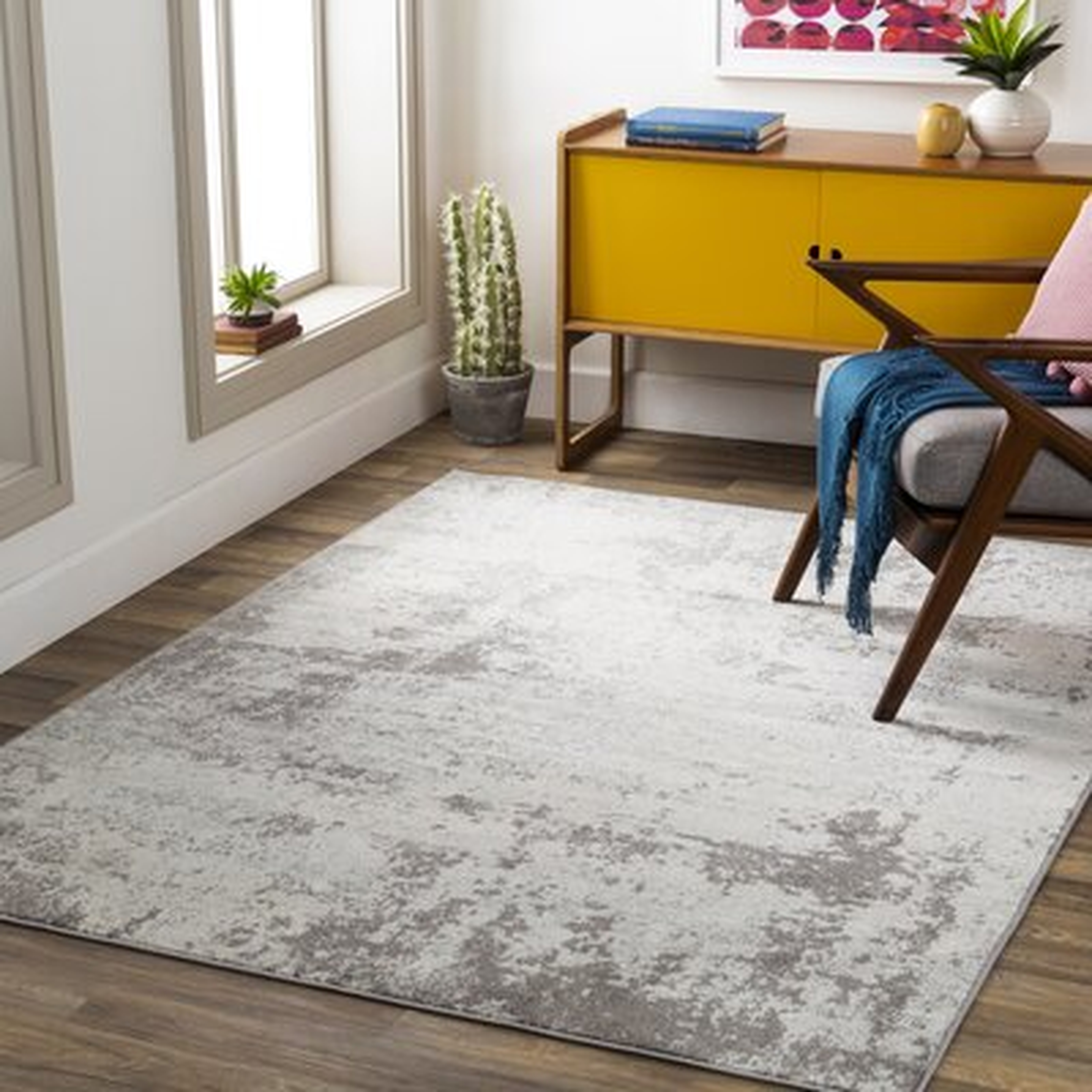 Barringer Abstract Gray Area Rug - Wayfair