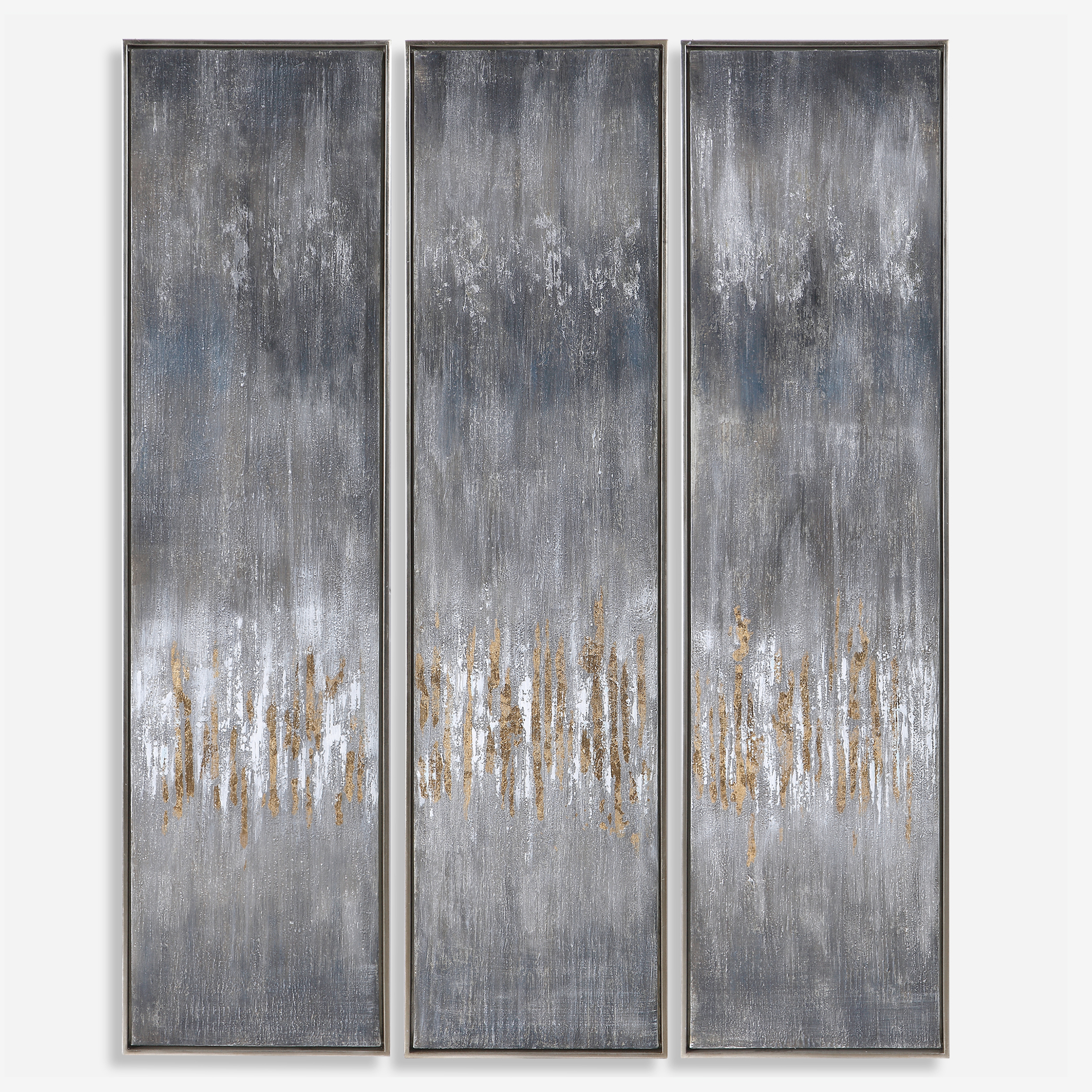 Gray Showers Hand Painted Canvases, Set/3 - Uttermost