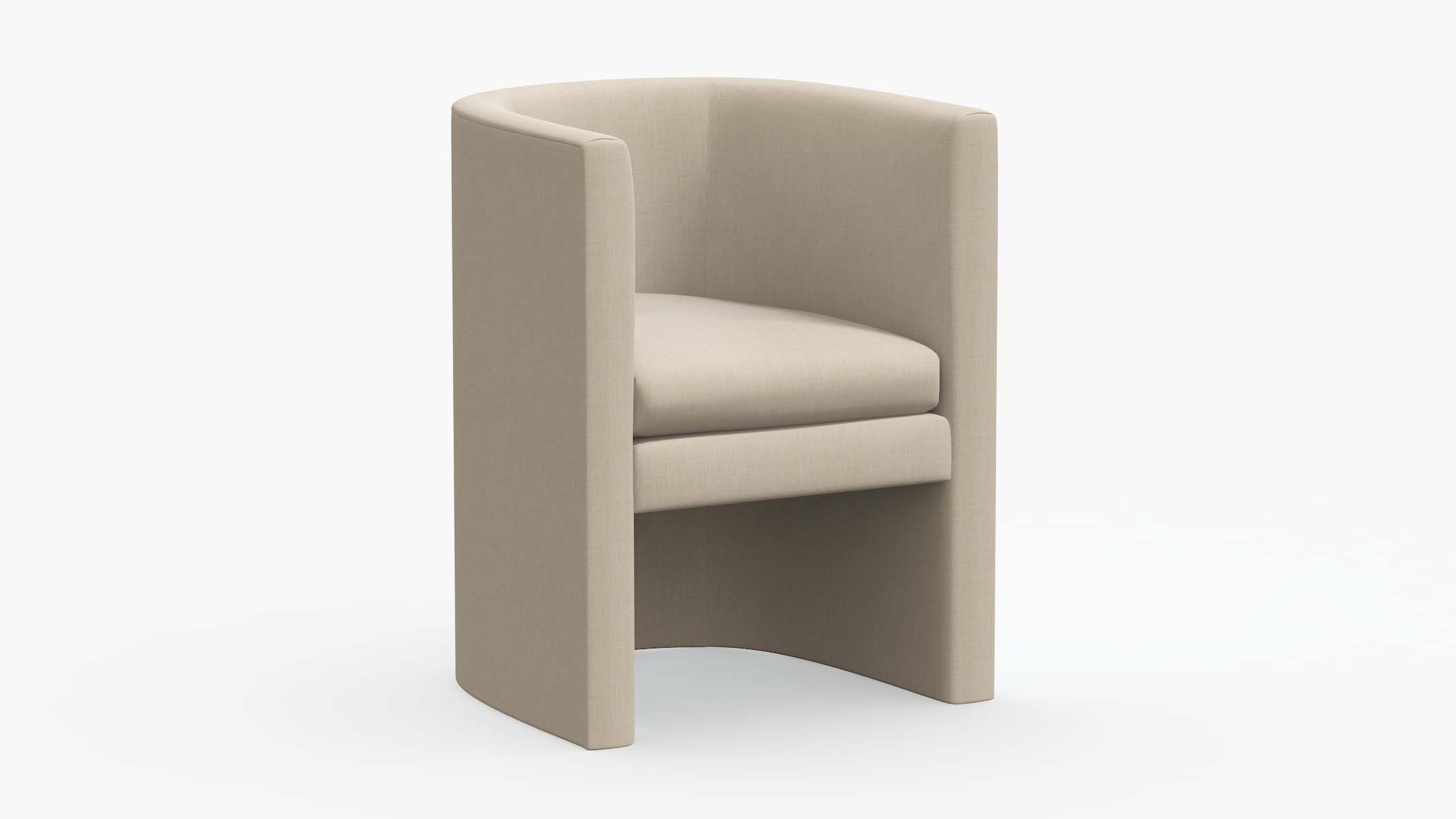 Barrel Back Dining Chair, Husk Everyday Linen - The Inside