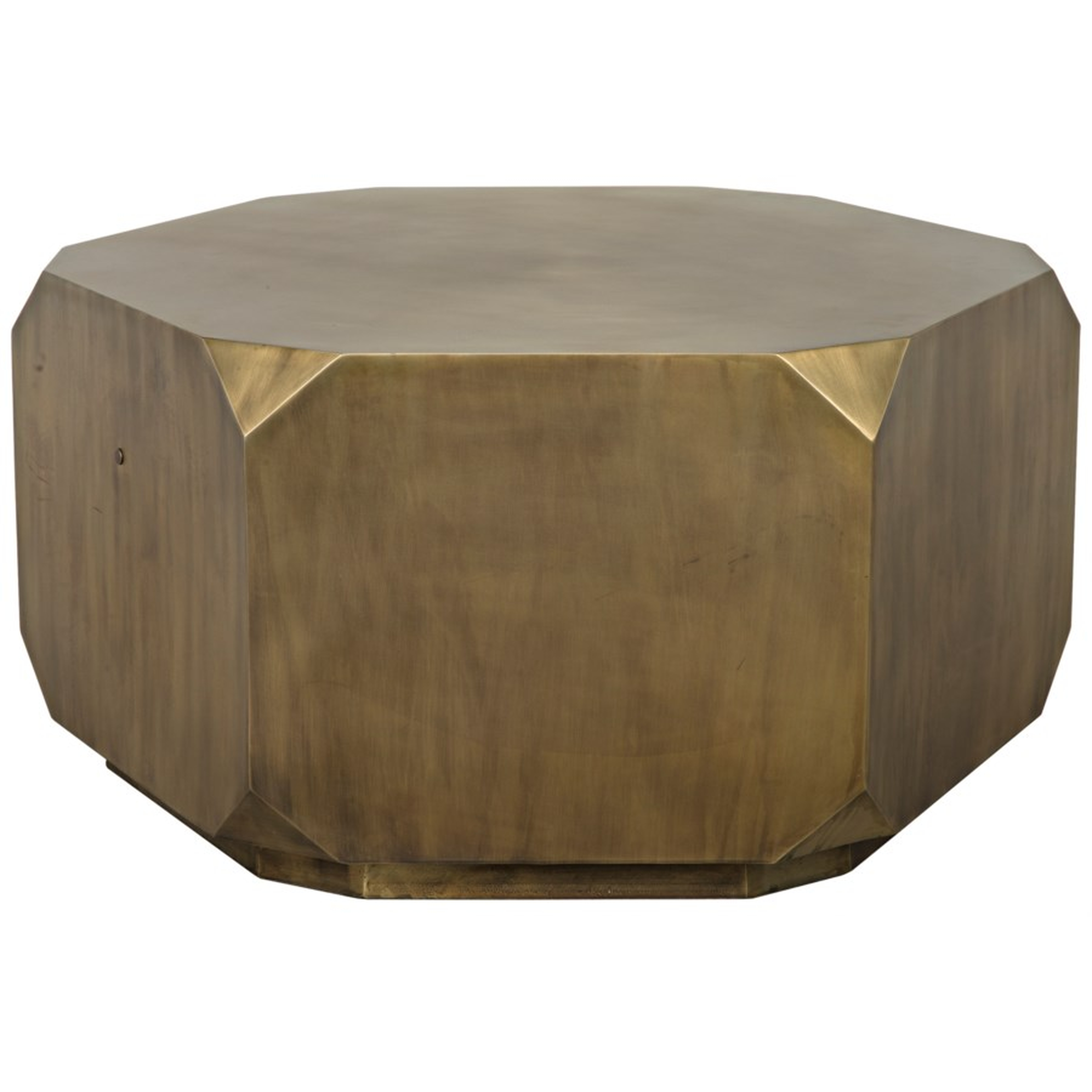 Garry Modern Classic Antique Brass Coffee Table - Kathy Kuo Home