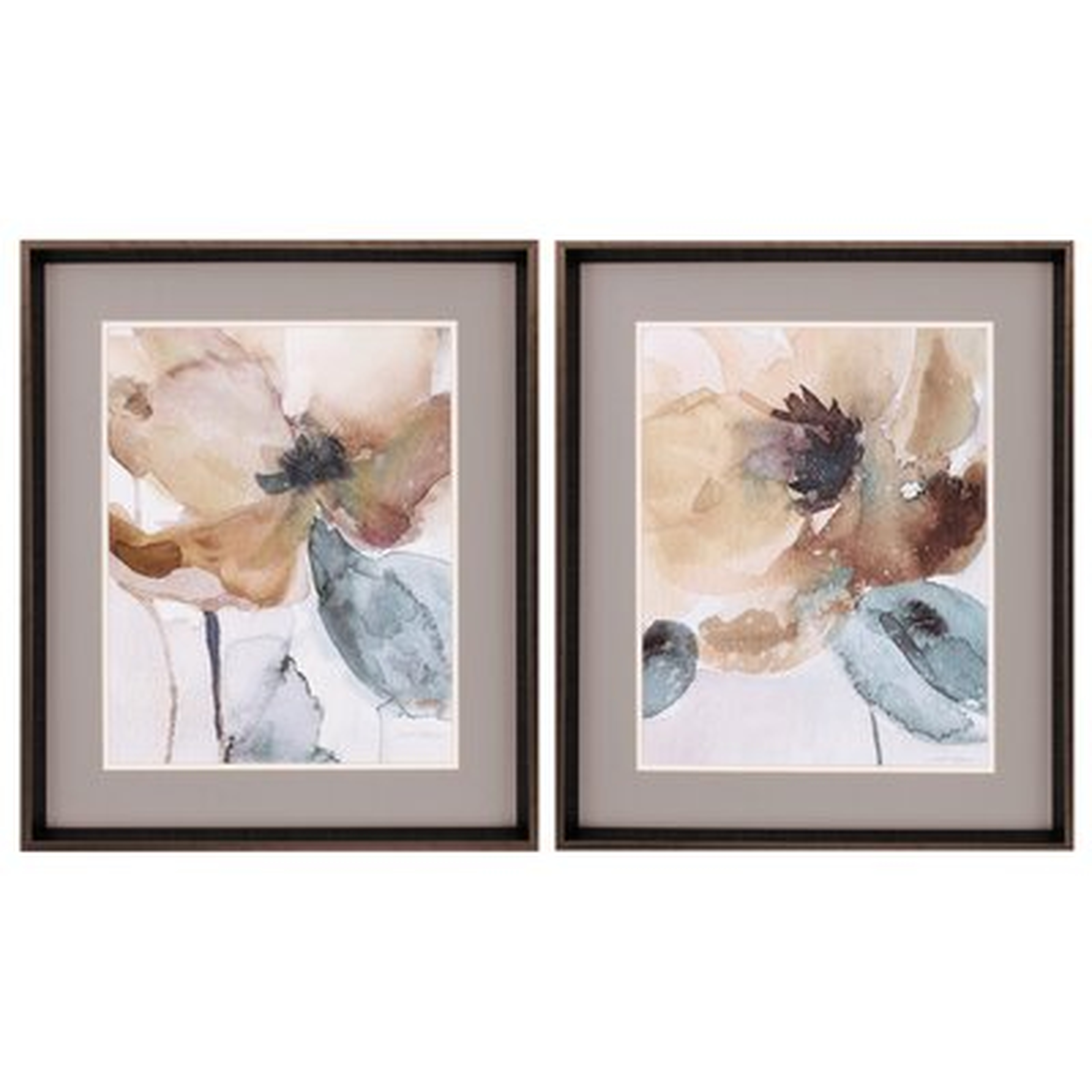 Watercolor Poppy - 2 Piece Picture Frame Painting Print Set - Wayfair
