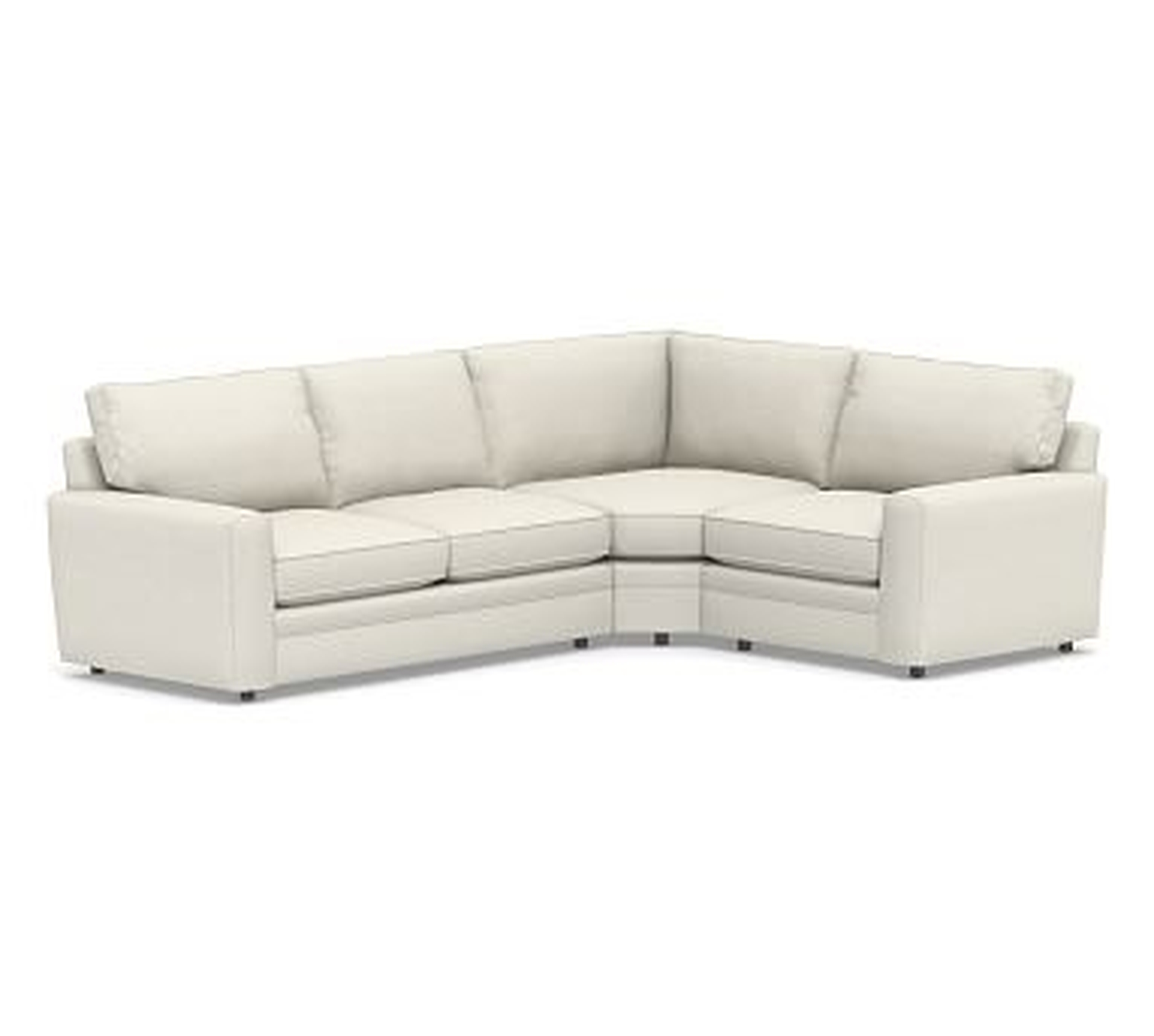 Pearce Square Arm Upholstered Left Arm 3-Piece Wedge Sectional, Down Blend Wrapped Cushions, Performance Boucle Oatmeal - Pottery Barn