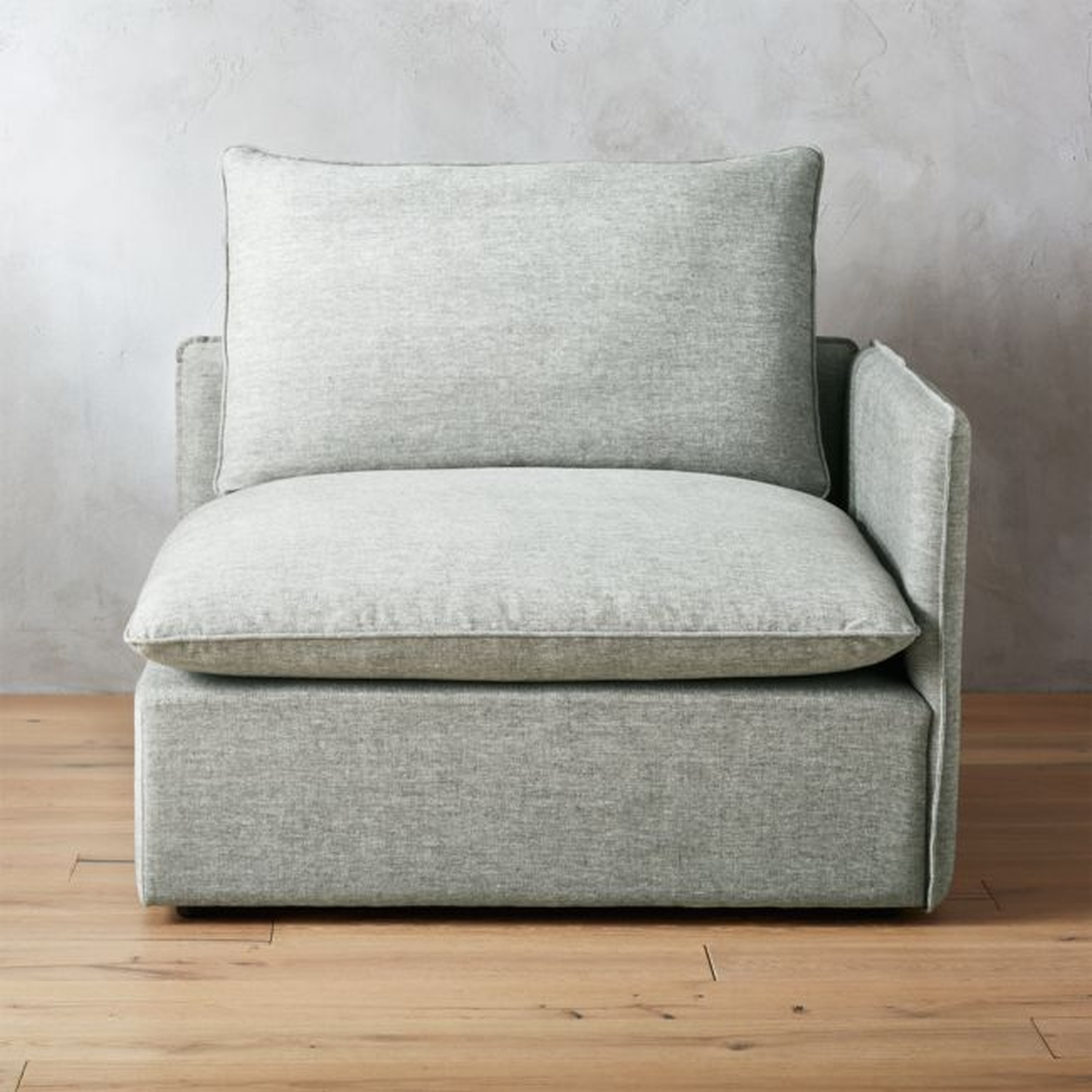 Lumin Grey Linen Corner Chair - CB2