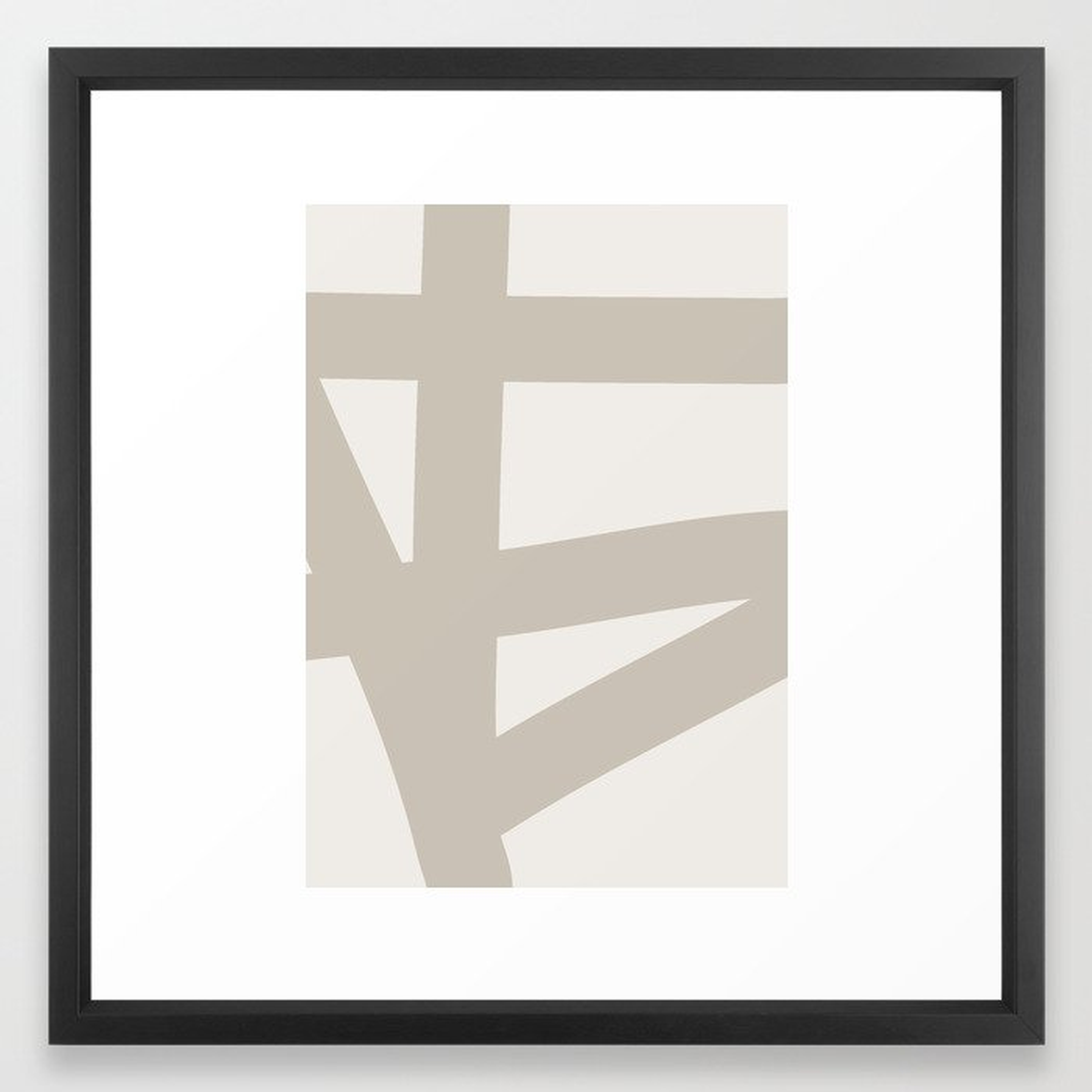 Neutral Abstract 3a Framed Art Print by The Old Art Studio - Vector Black - MEDIUM (Gallery)-22x22 - Society6