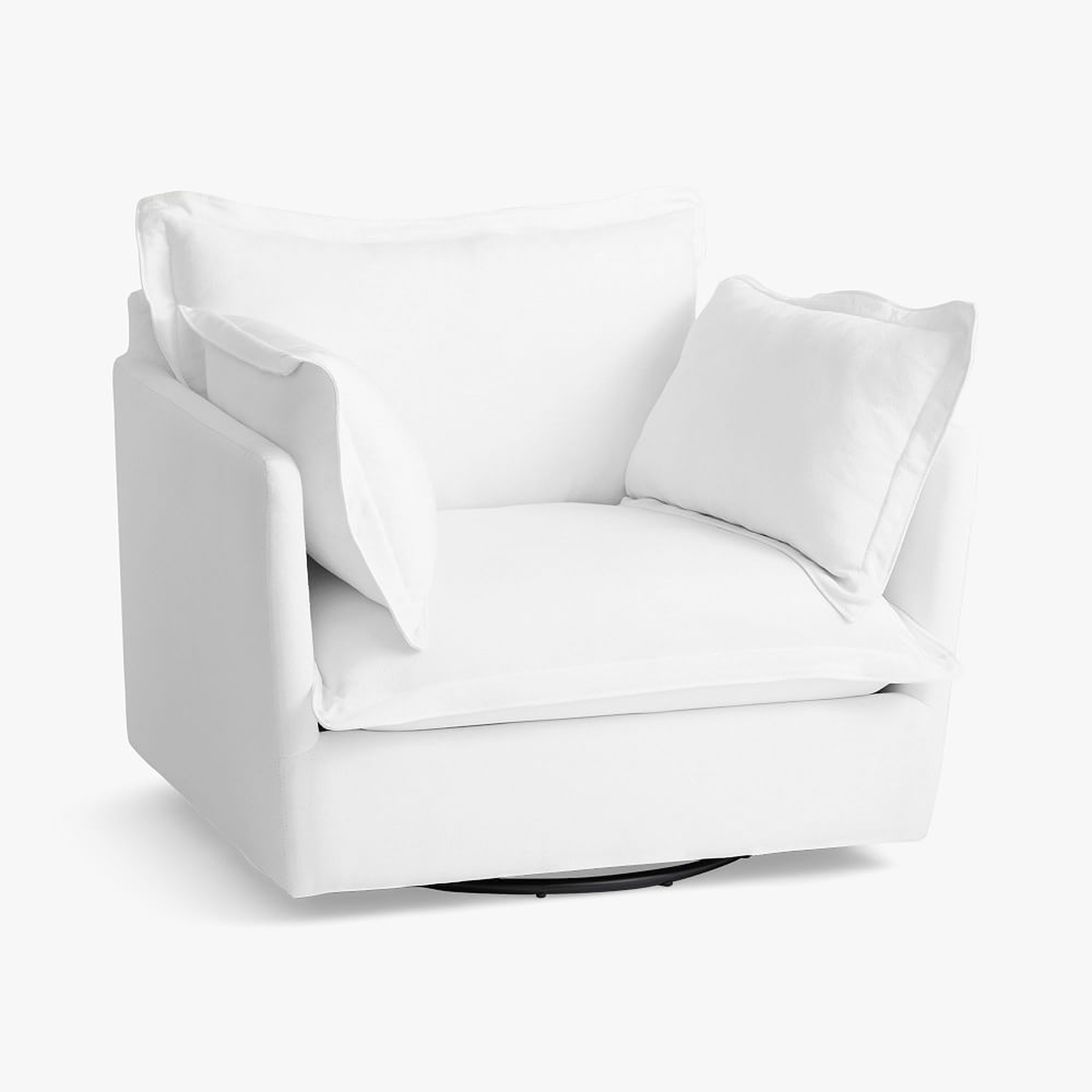 Linen Blend White Cara Swivel Chair - Pottery Barn Teen