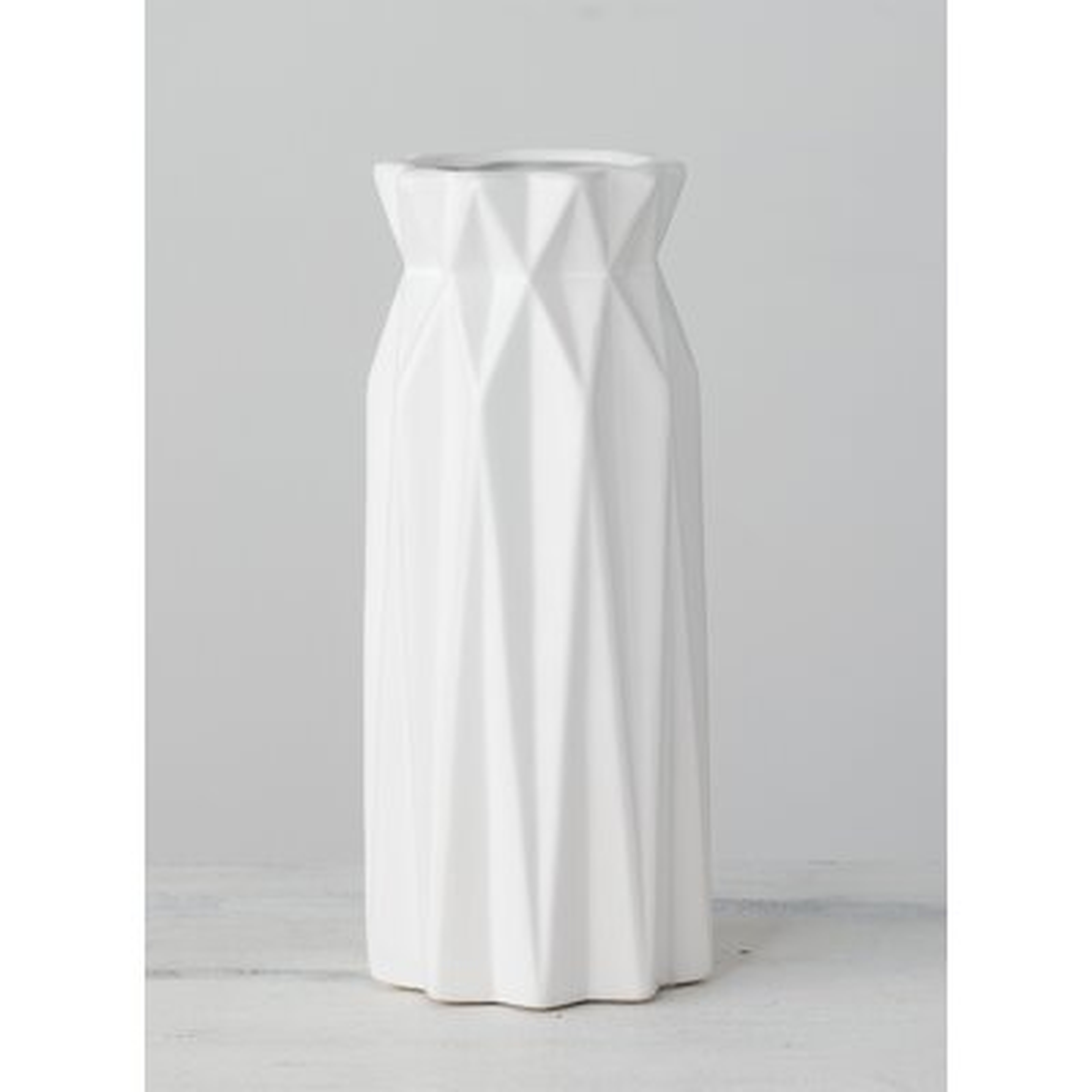 Stlaurent White Ceramic Table Vase - Wayfair