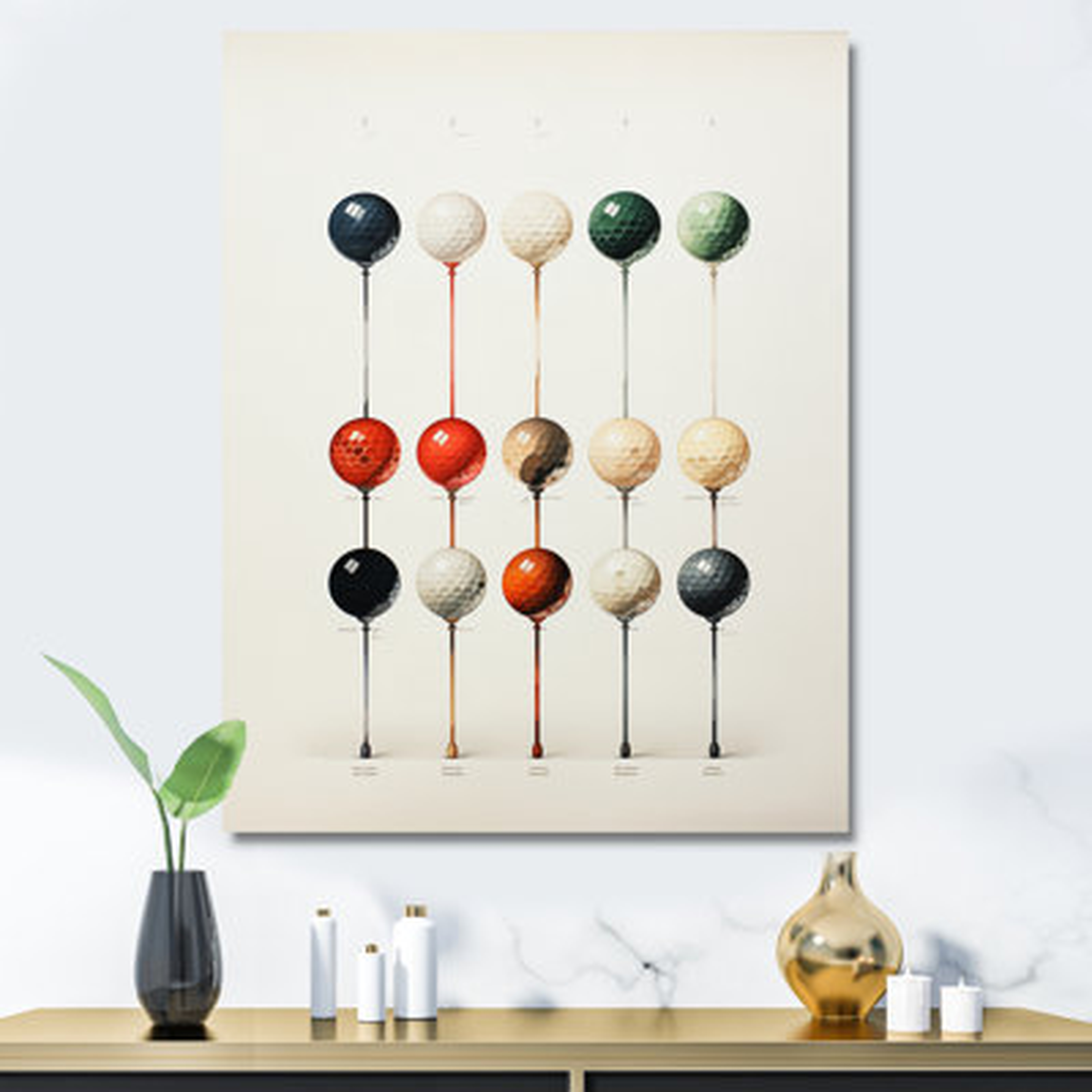 Palaichori Minimalism Golf Tees IV On Canvas Print - Wayfair